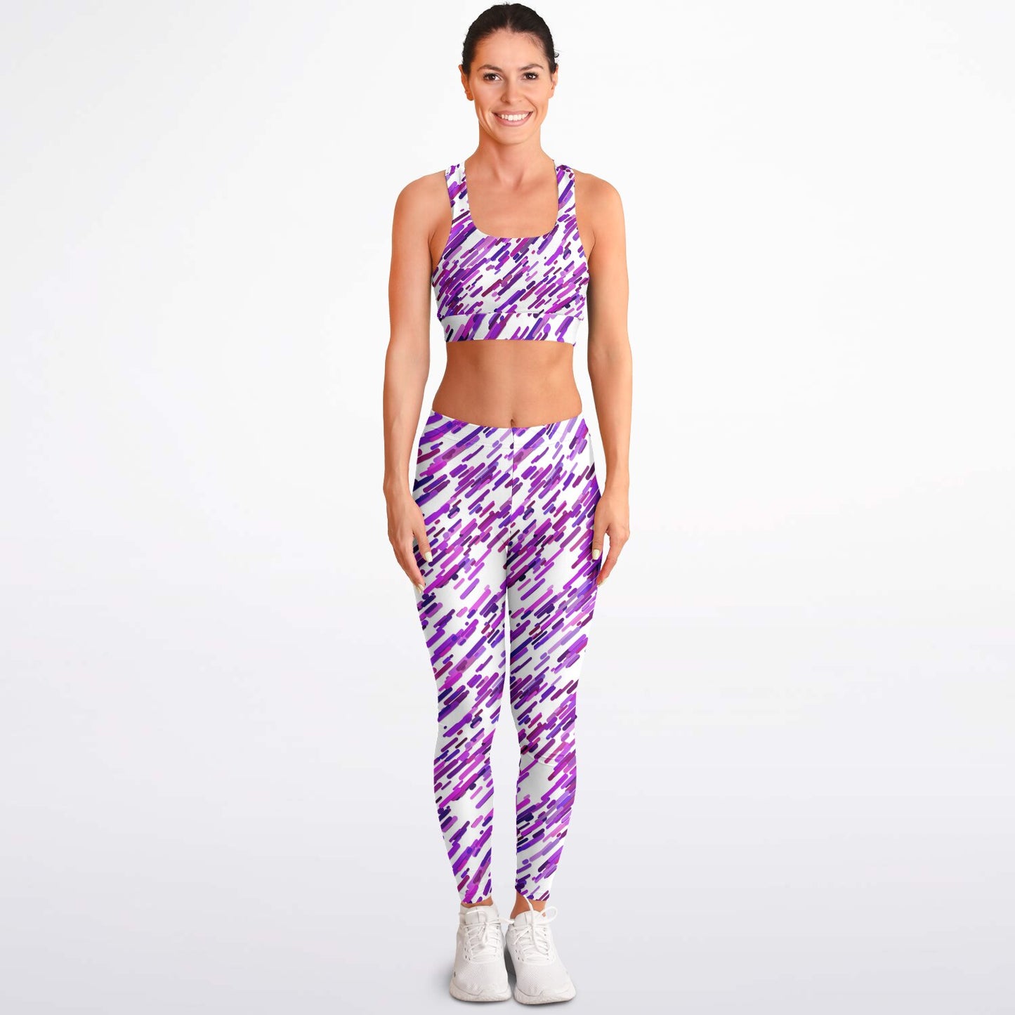 Purple abstract Padded Sports Bra & Leggings - AOP