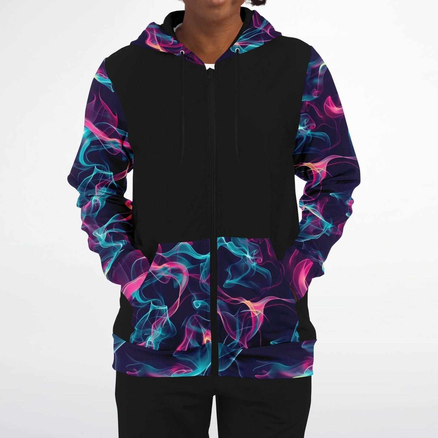 Neon smoke 3 Fashion Zip-Up Hoodie -