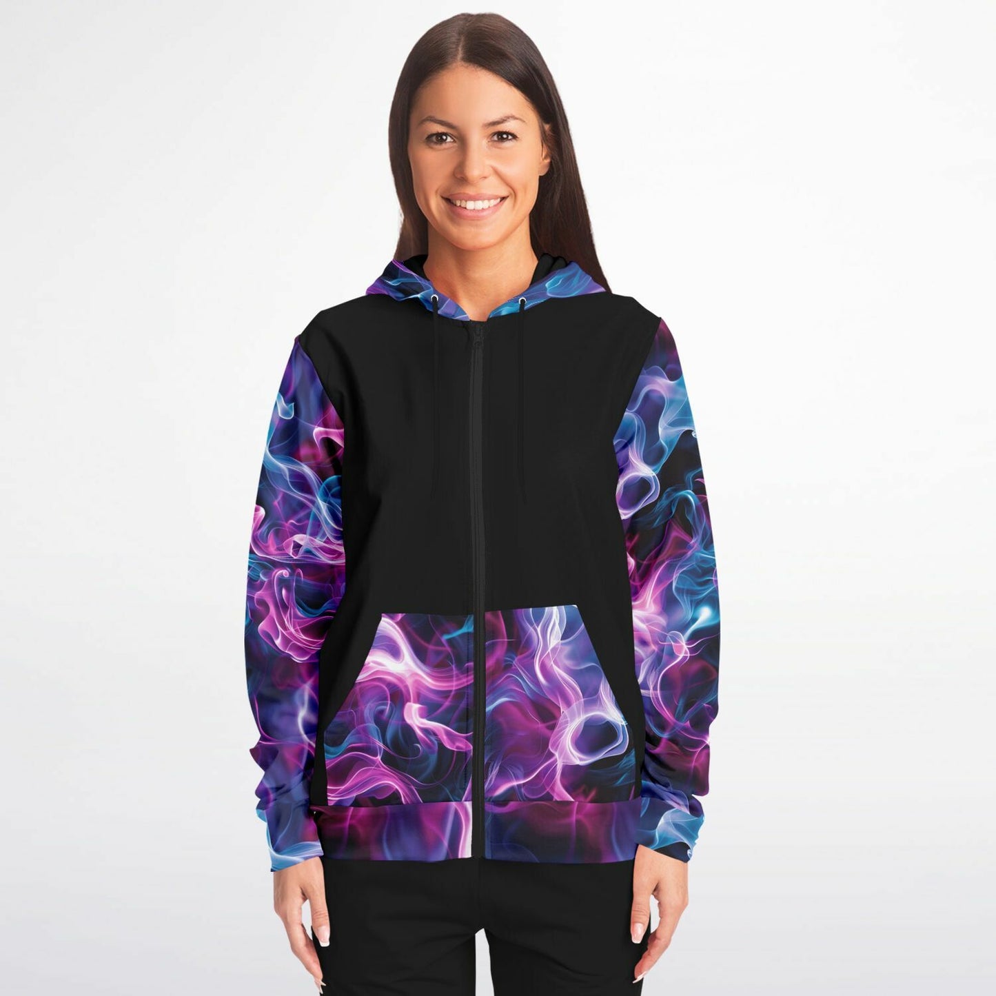 Neon Smoke 2 Fashion Zip-Up Hoodie -