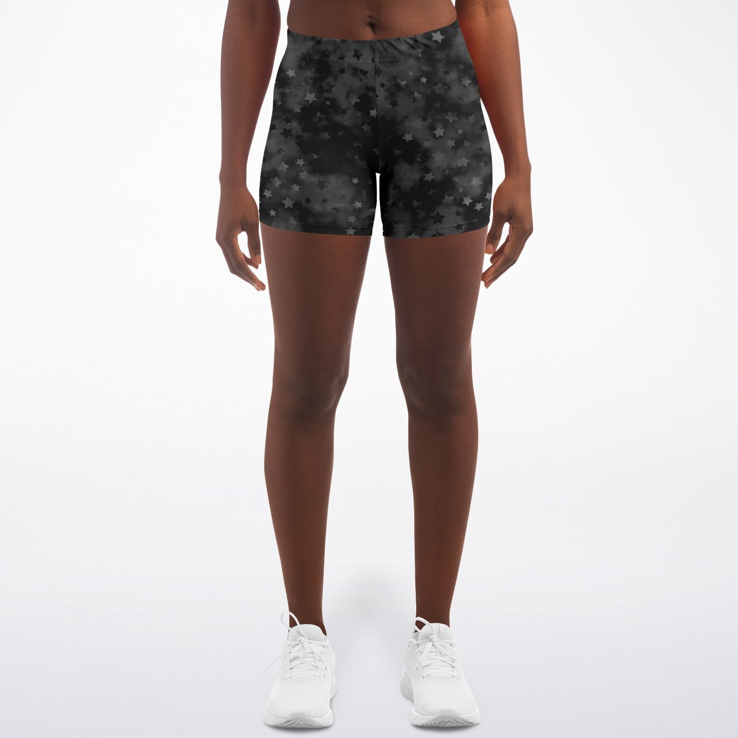 Black star noir Legging Shorts - AOP