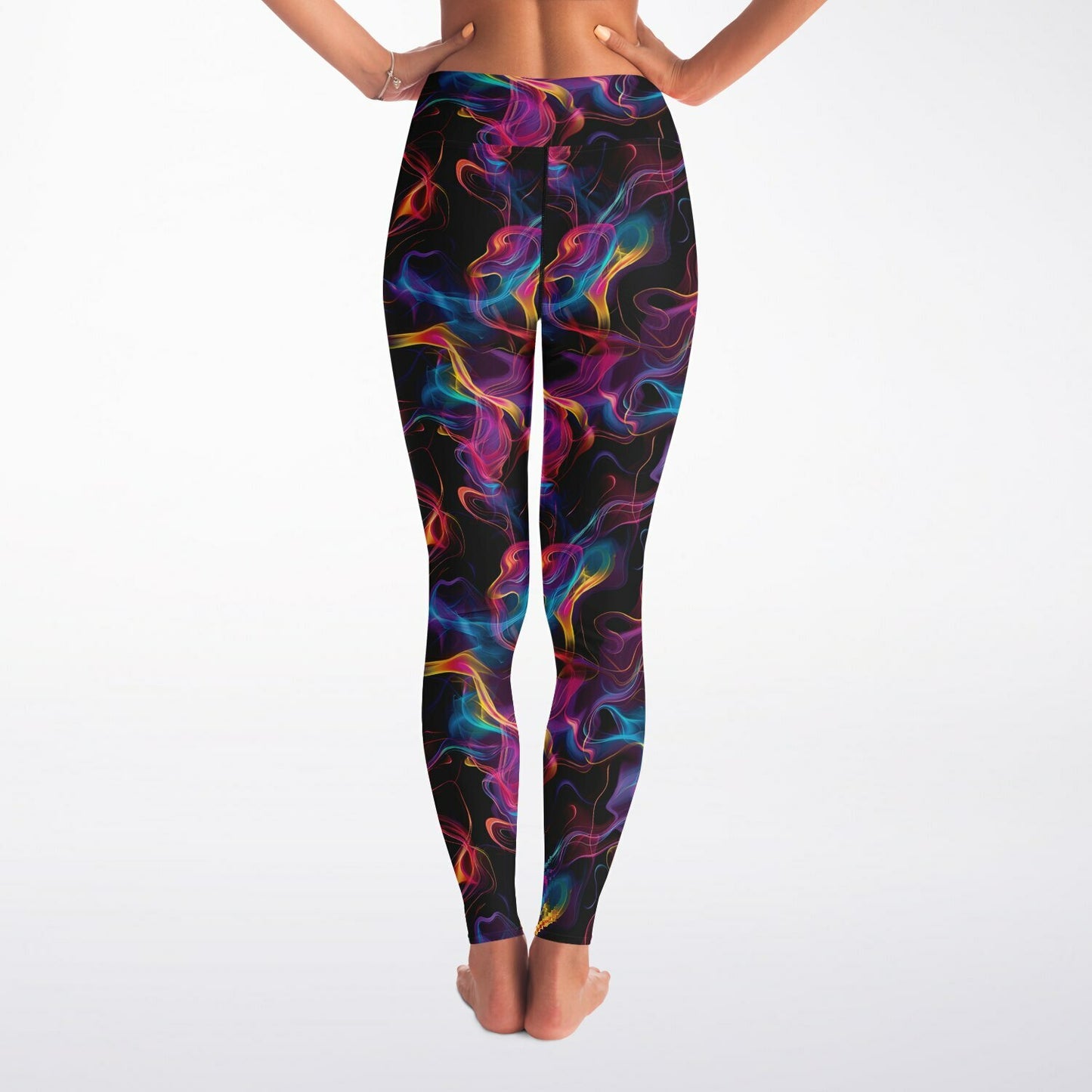 Neon Smoke Yoga Leggings - AOP D12