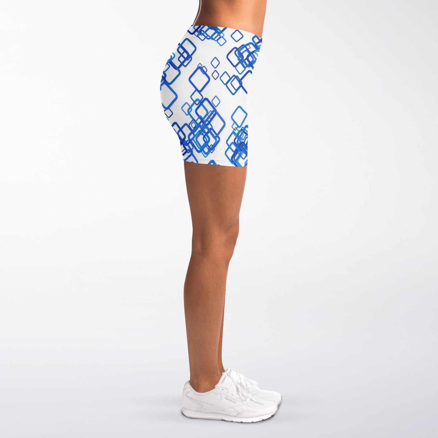 Blue squares Legging Shorts - AOP