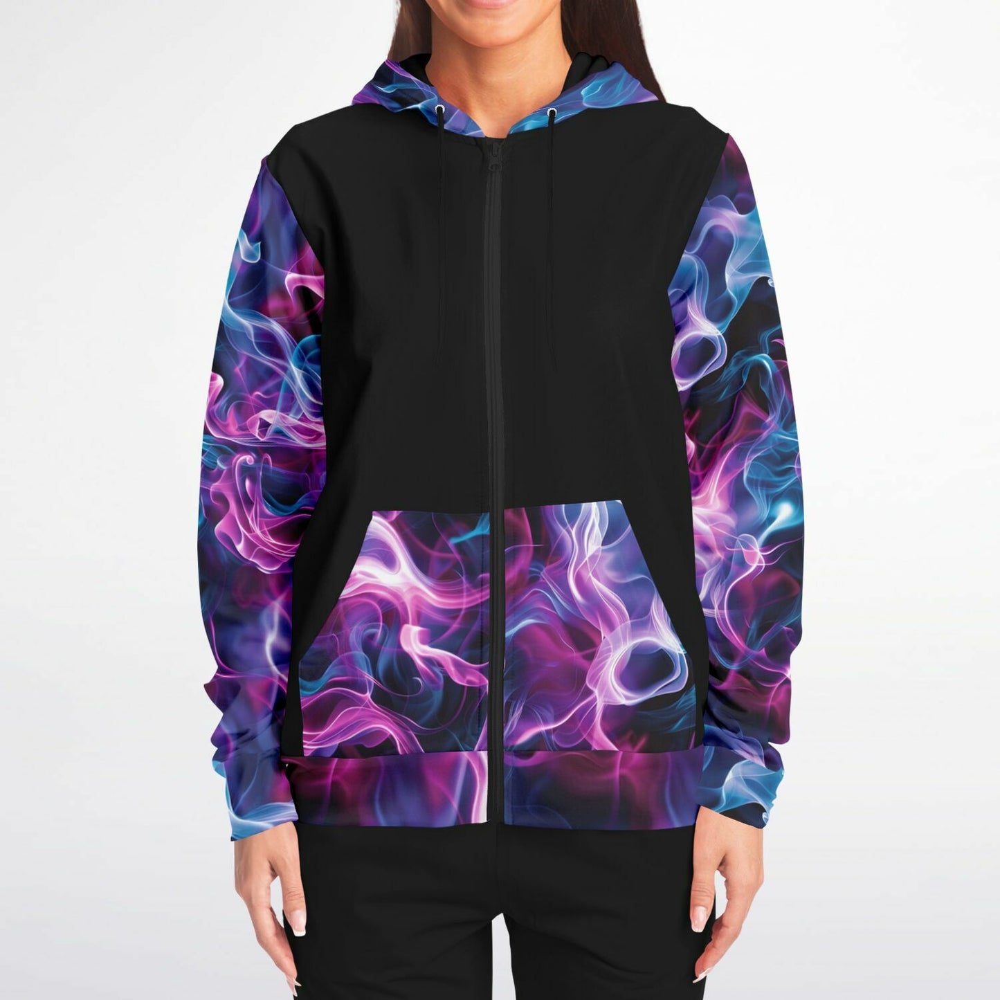 Neon Smoke 2 Fashion Zip-Up Hoodie -