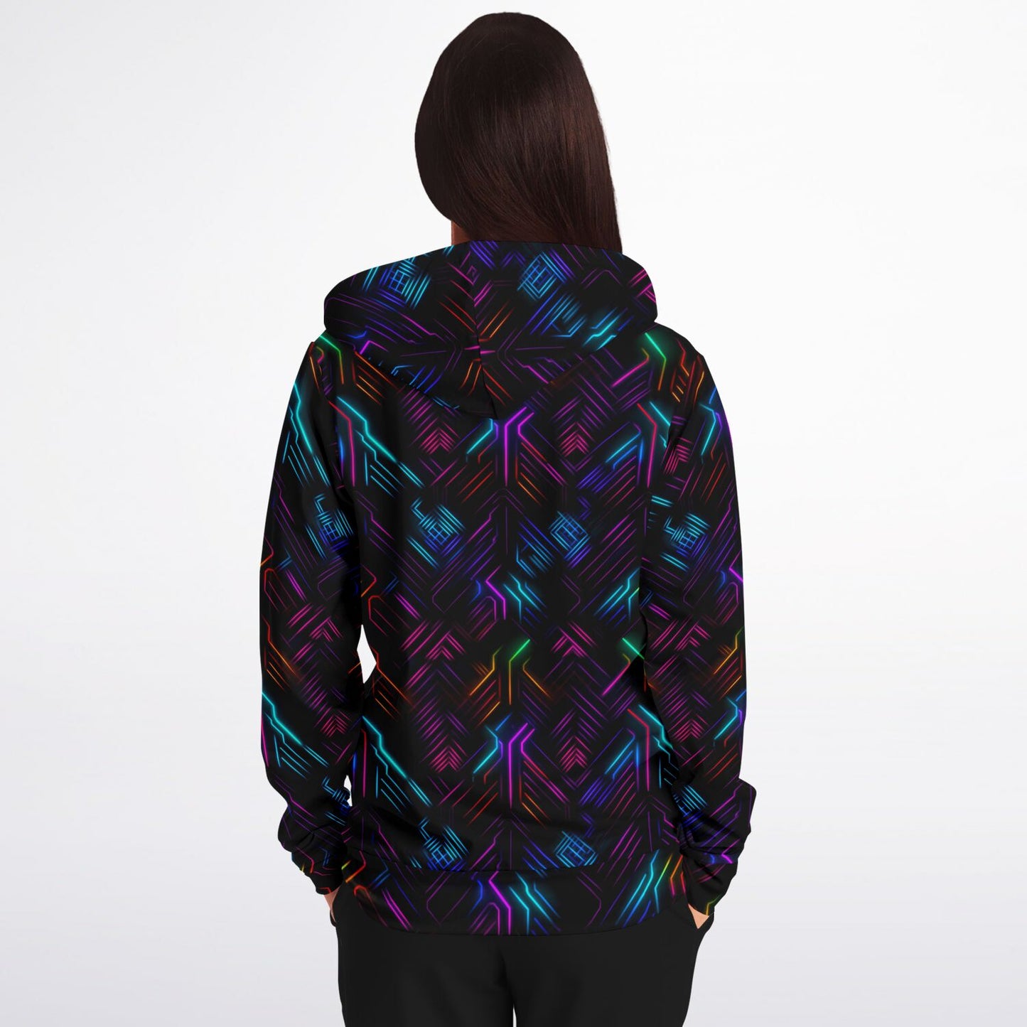 Neon Lights Zip-Up Hoodie - AOP D3