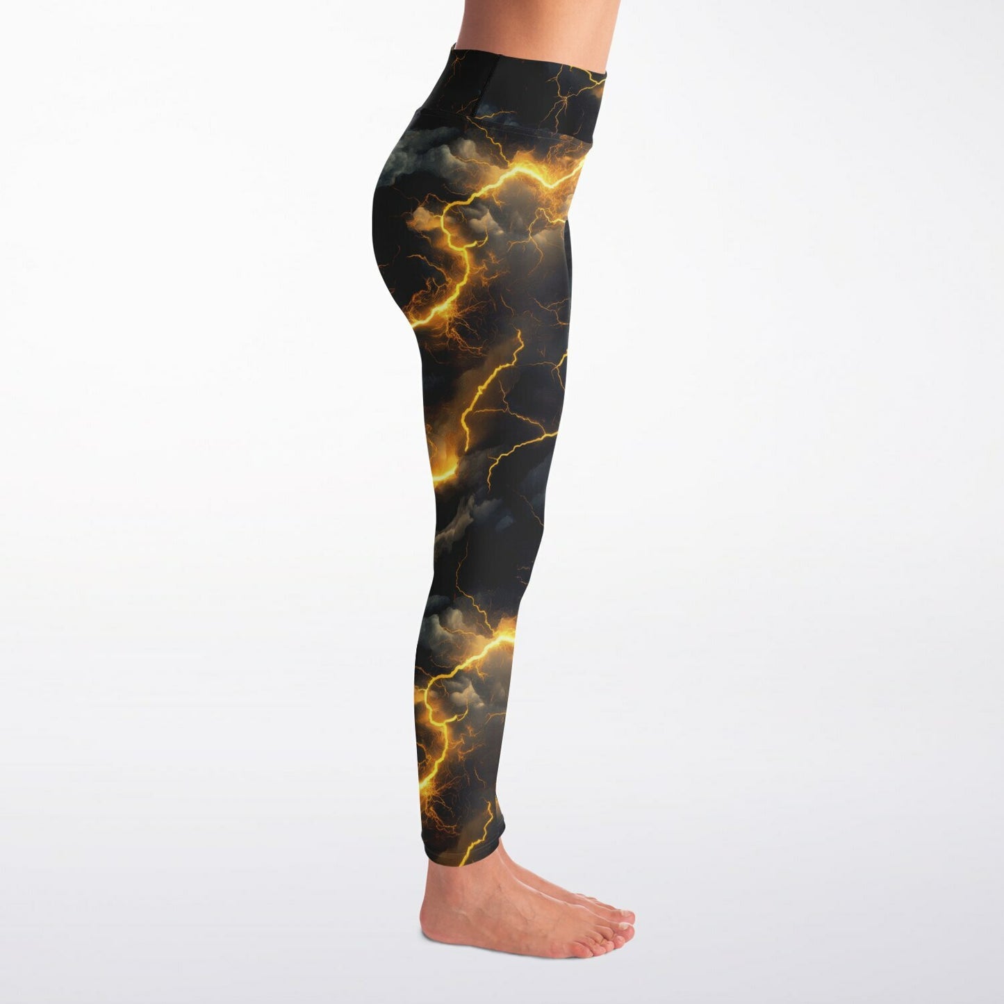 Gold Lightning Yoga Leggings -