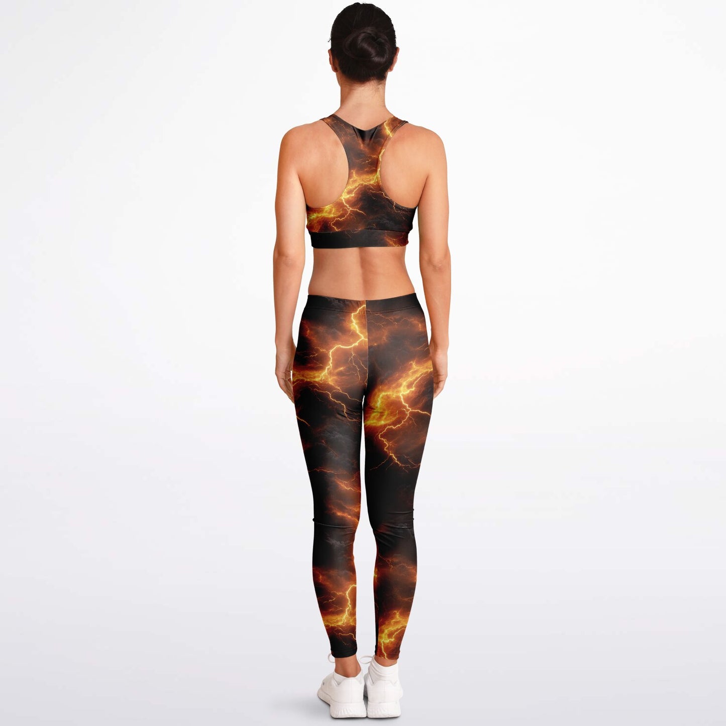 Yellow Lightning Padded Sports Bra & Leggings -