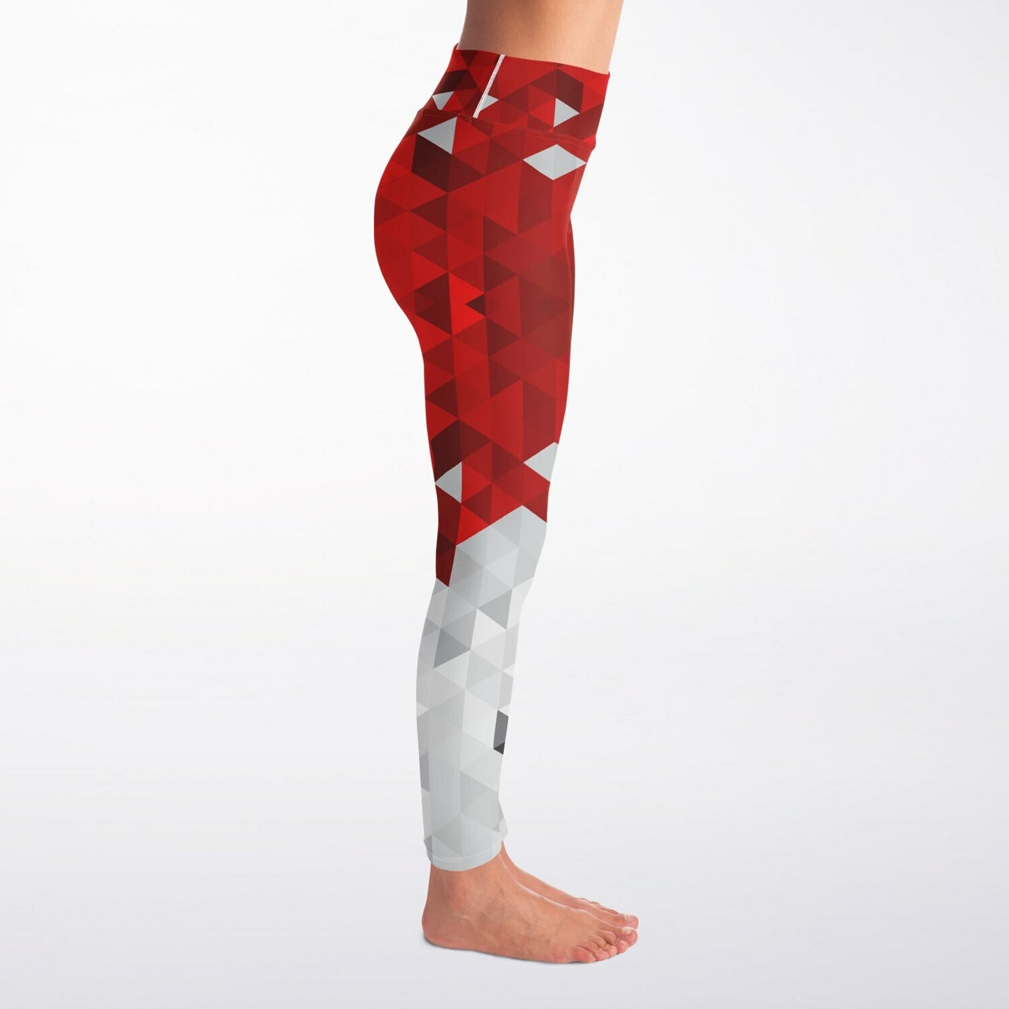 Red and White Diamon Yoga Leggings