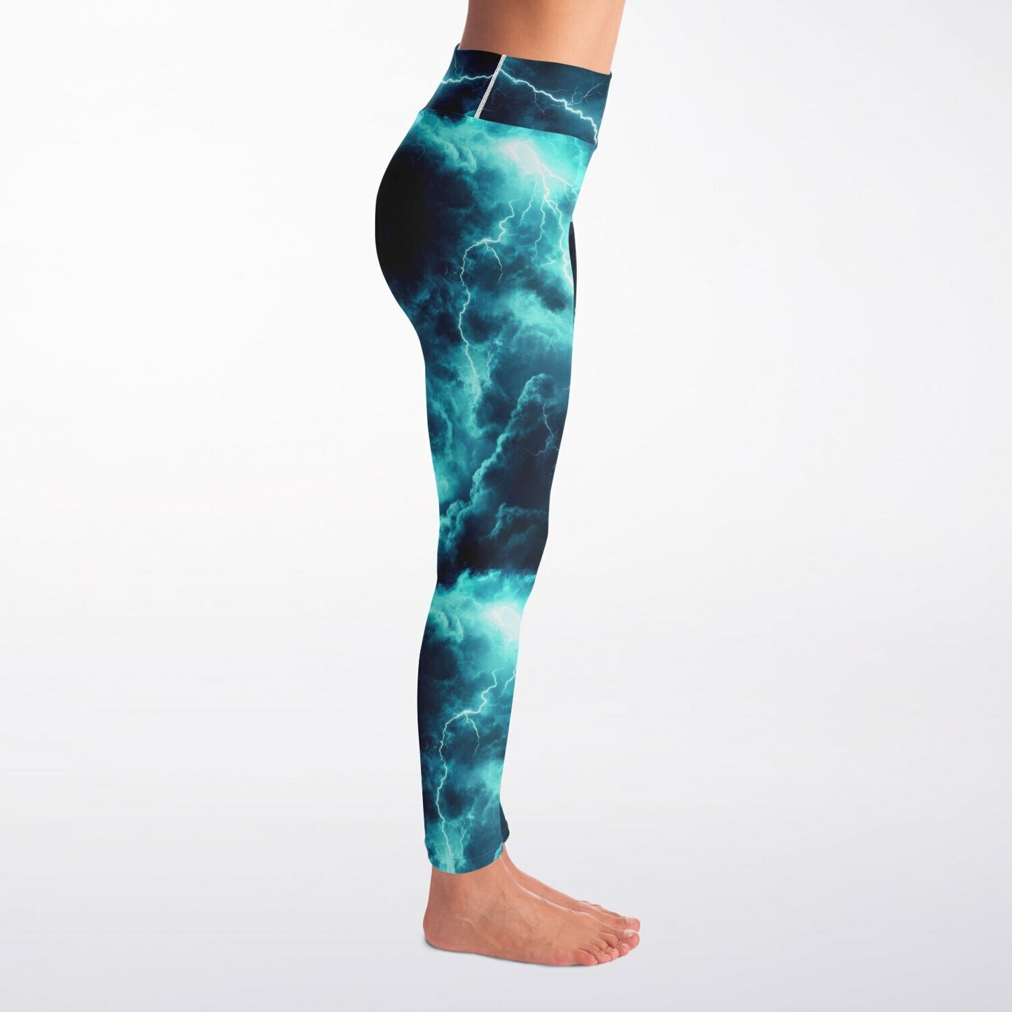 turquois lightning Yoga Leggings -