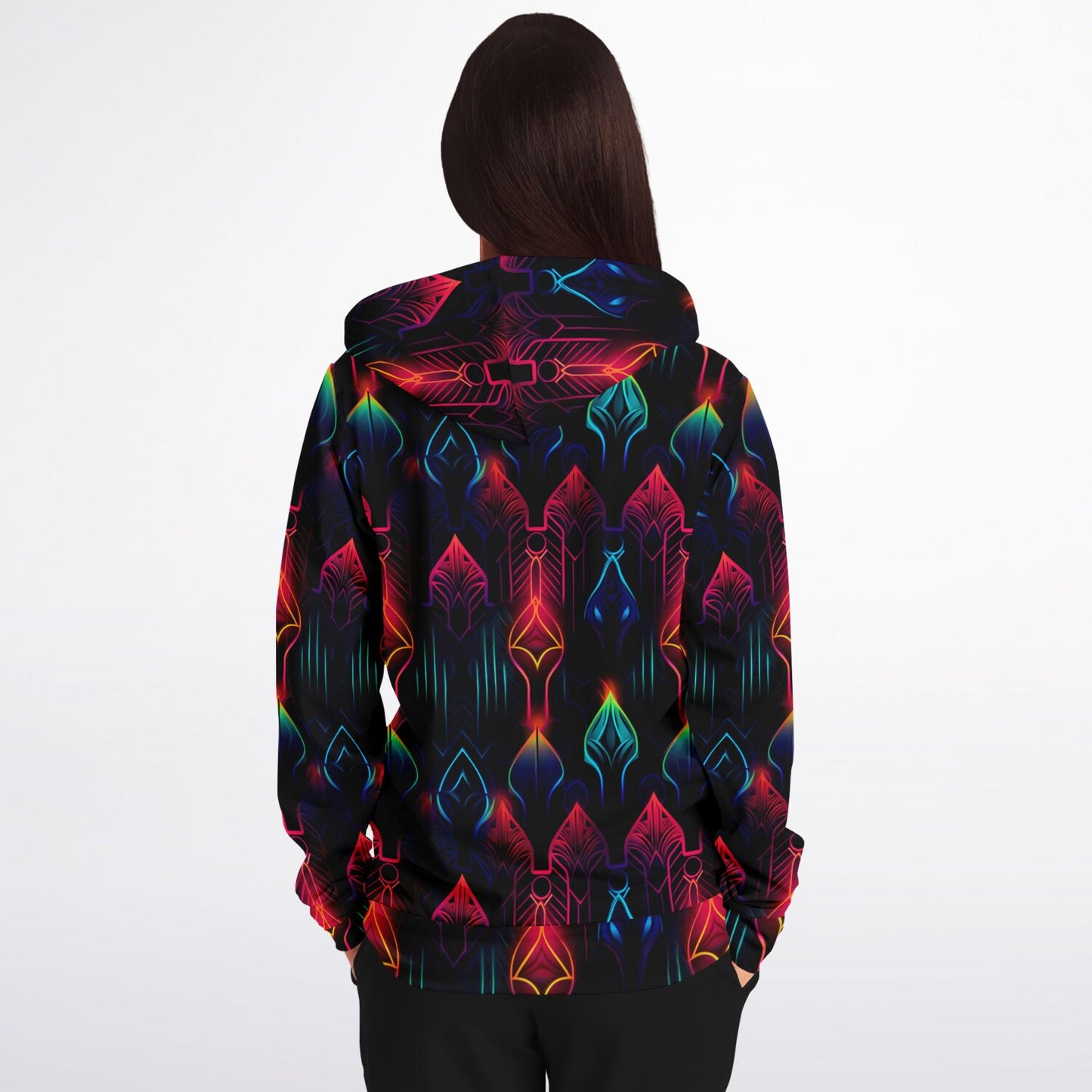 Neon Lights Zip-Up Hoodie - AOP D2