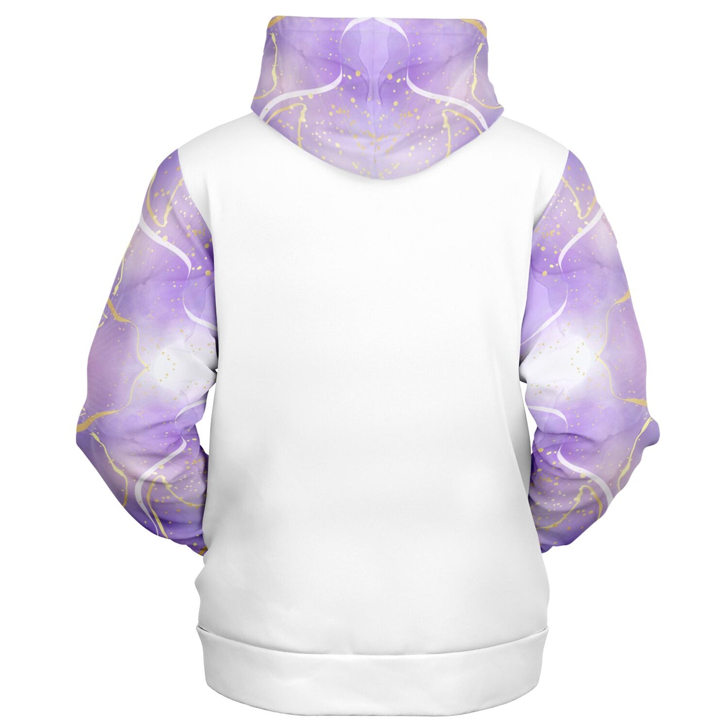 RN, Nurse Fashion Zip-Up Hoodie - White, gold text, with purple and gold ribbon sleeves