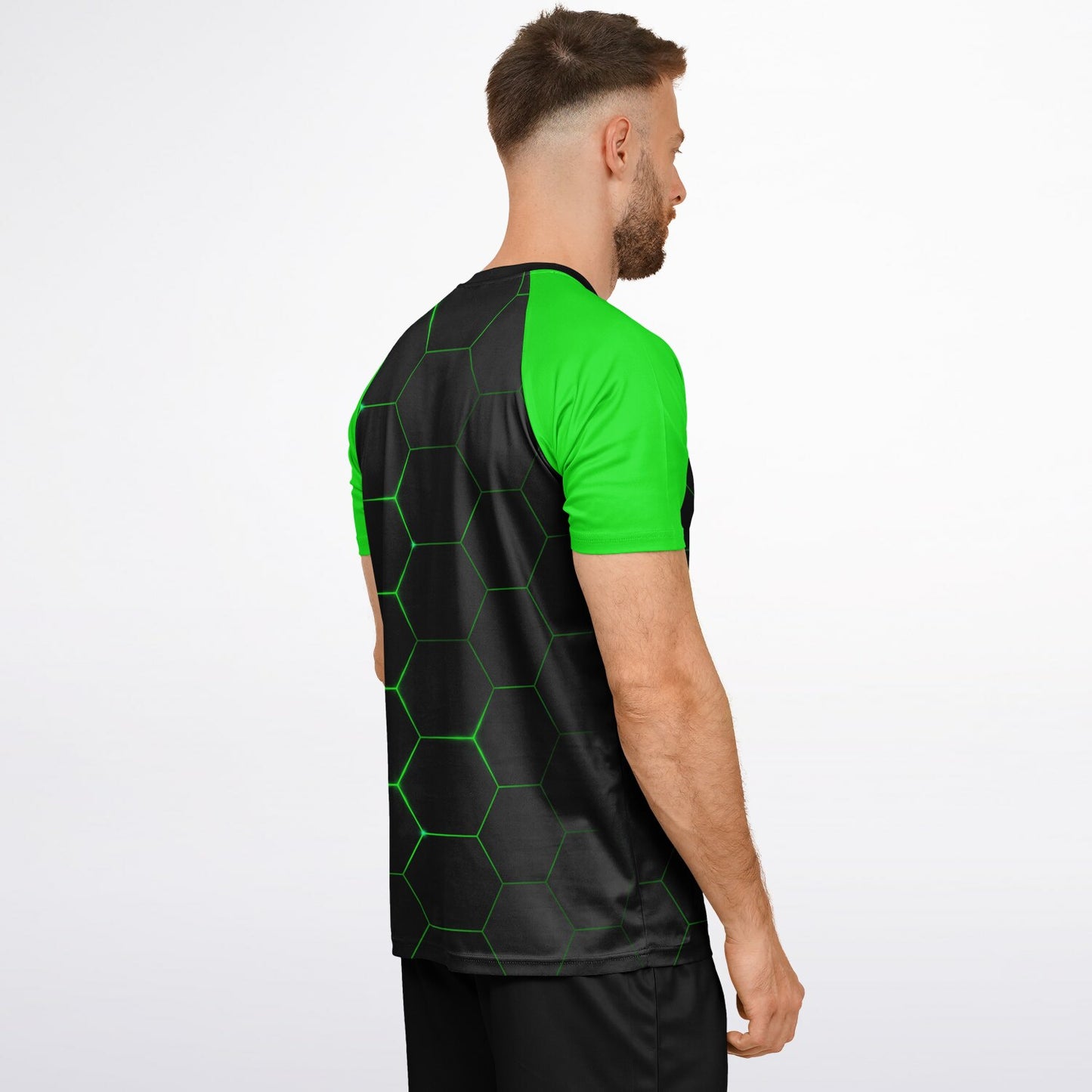 Hex Carbon with Green Men's Active Wear Jersey