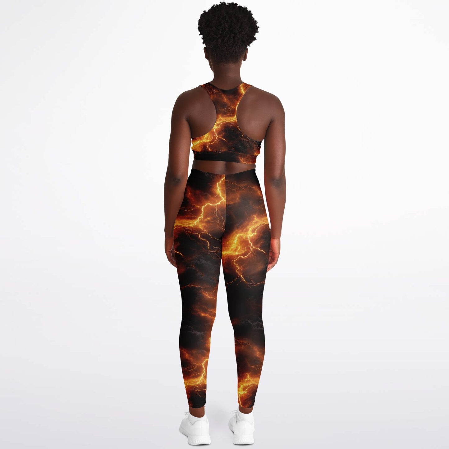 Yellow Lightning Padded Sports Bra & Leggings -