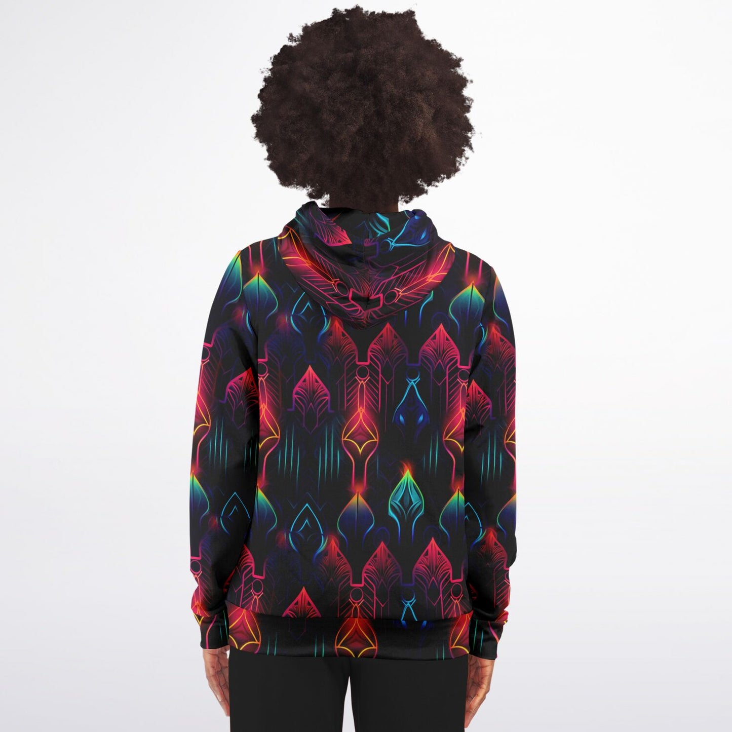 Neon Lights Zip-Up Hoodie - AOP D2