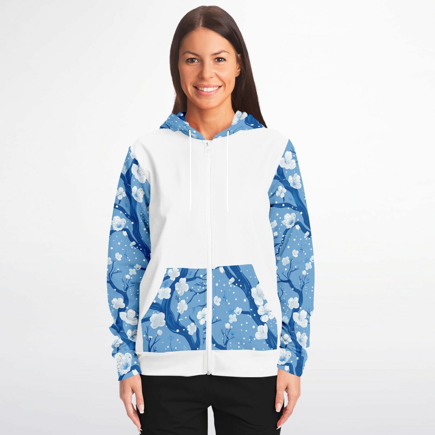 Blue poplar tree Zip-Up Hoodie - AOP
