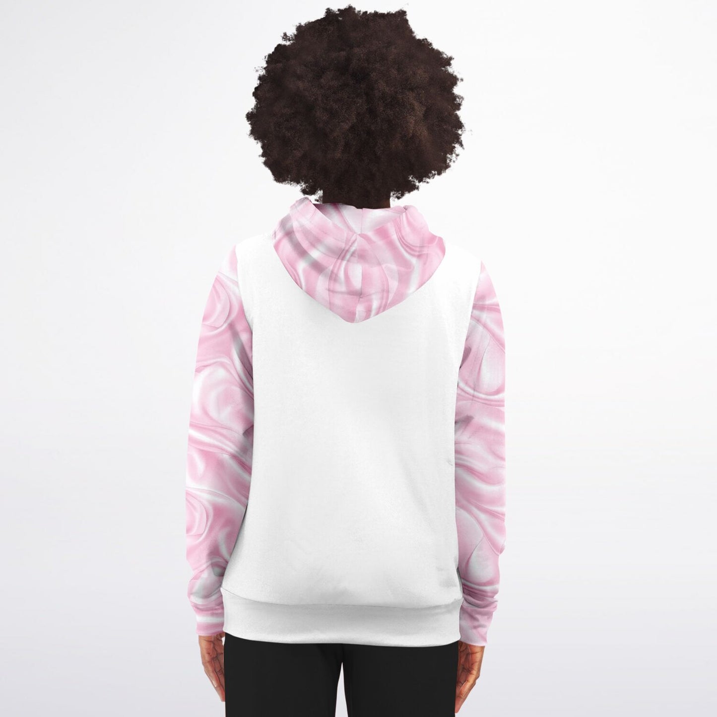 Pink Silk Zip-Up Hoodie - AOP