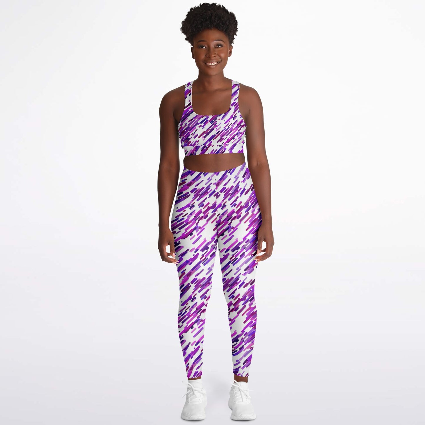 Purple abstract Padded Sports Bra & Leggings - AOP