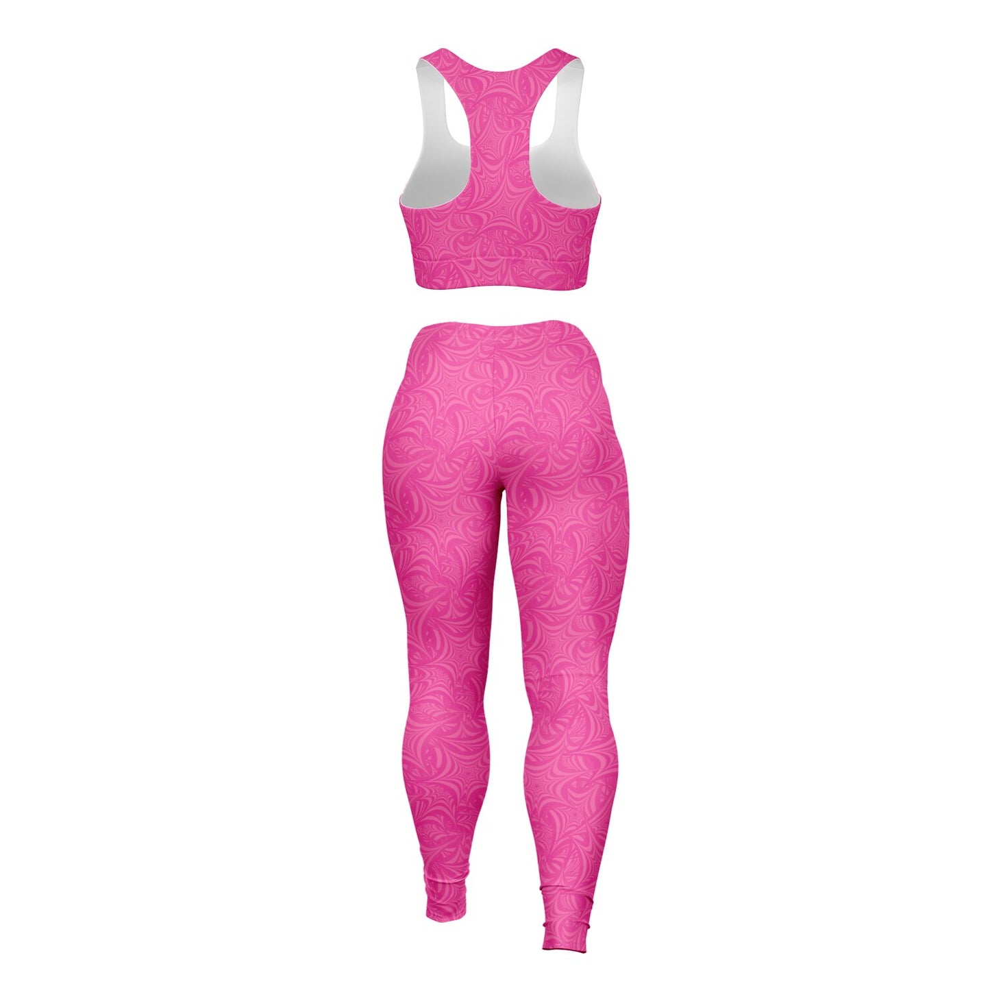 Pink stars Padded Sports Bra & Leggings - AOP