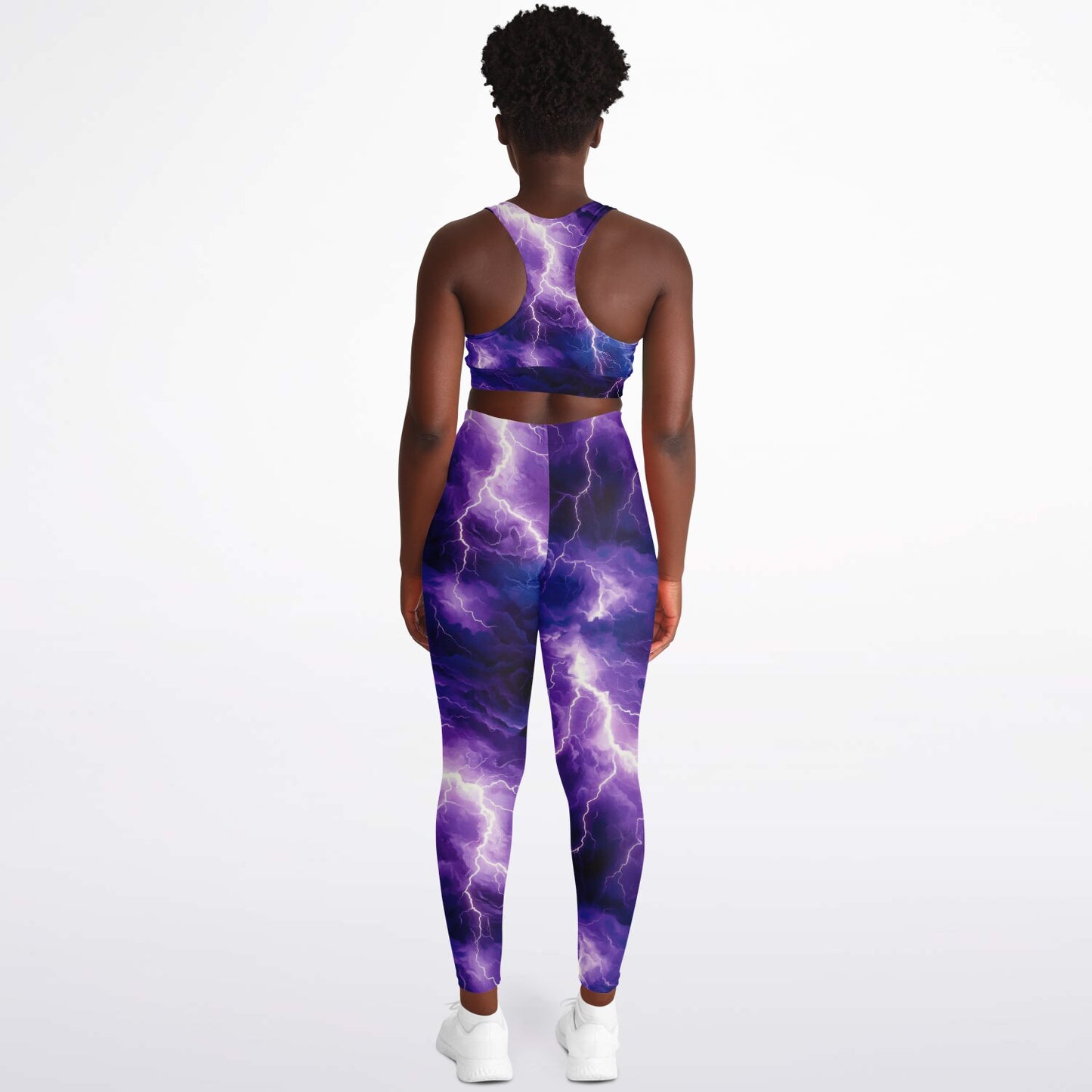 Purple Lightning Padded Sports Bra & Leggings -