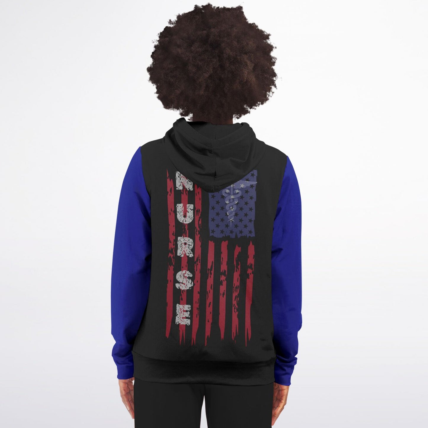 MICU RN Tribal, US Flag, Fashion Zip-Up Hoodie - AOP