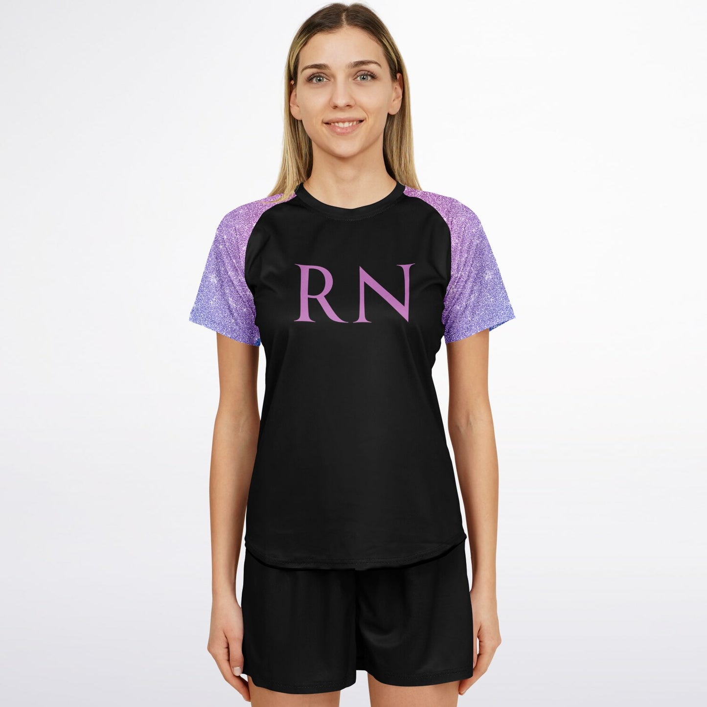 RN Active tee - Purple and pink sleeves