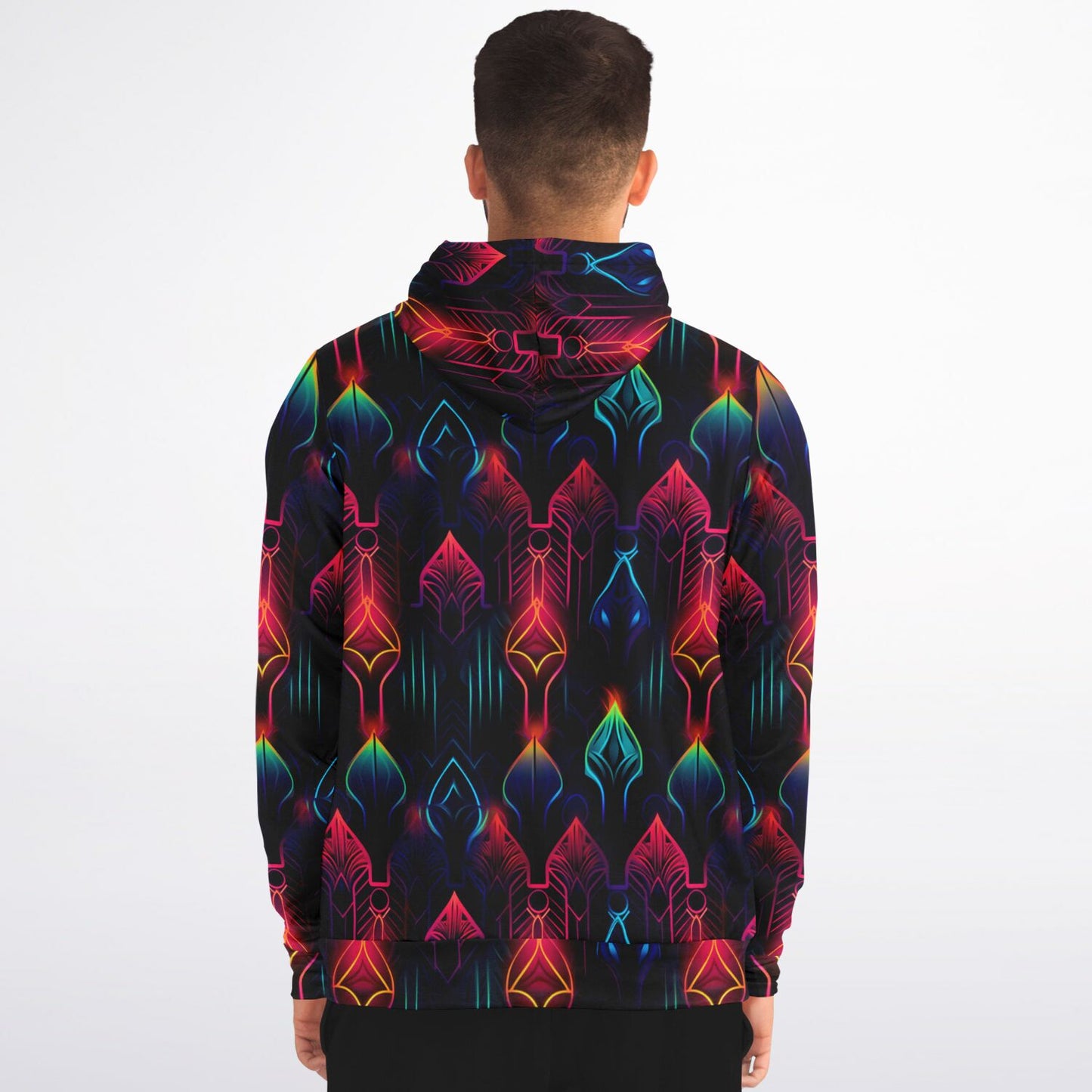 Neon Lights Zip-Up Hoodie - AOP D2