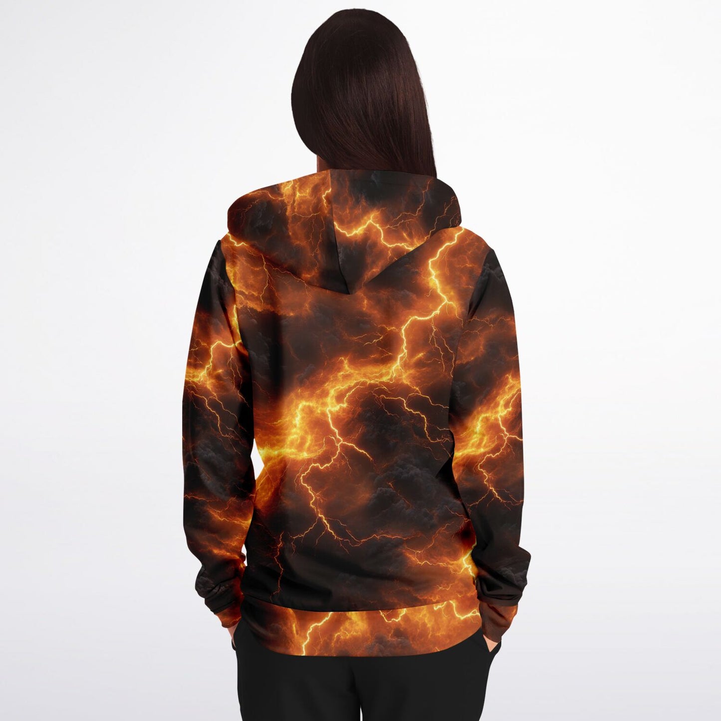 Yellow Lightning Fashion Zip-Up Hoodie -