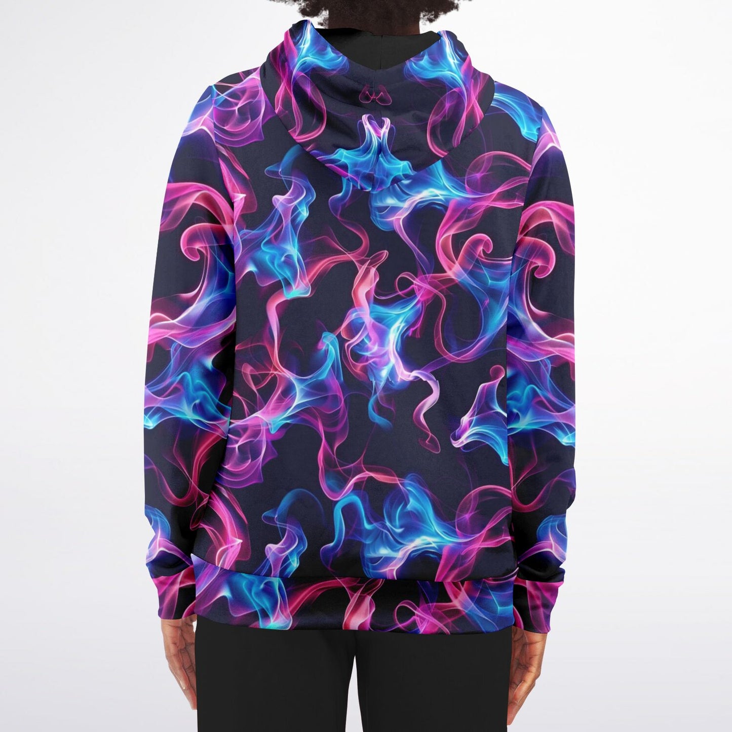 Neon smoke 1 Fashion Zip-Up Hoodie - Black