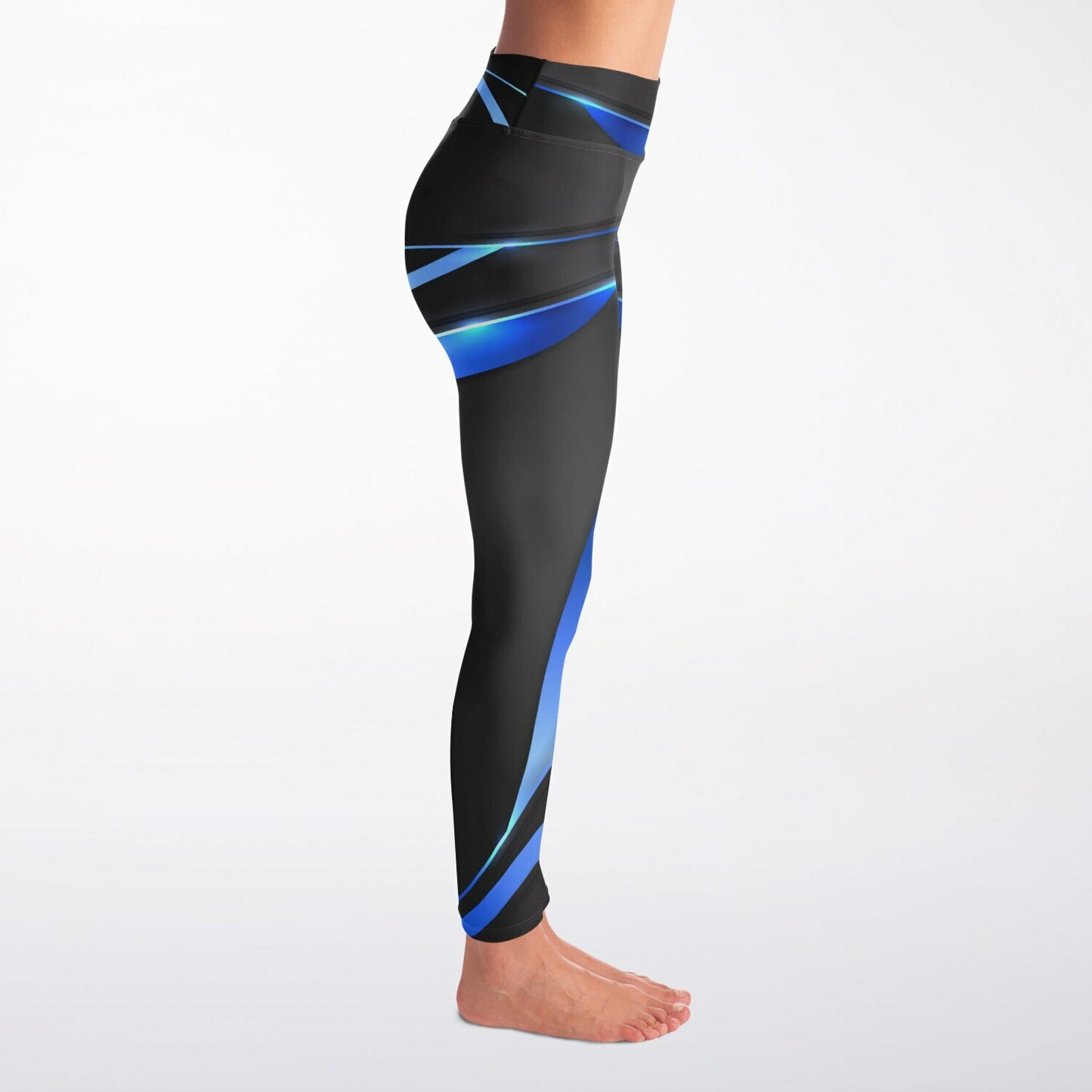 Black with Blue Yoga Leggings