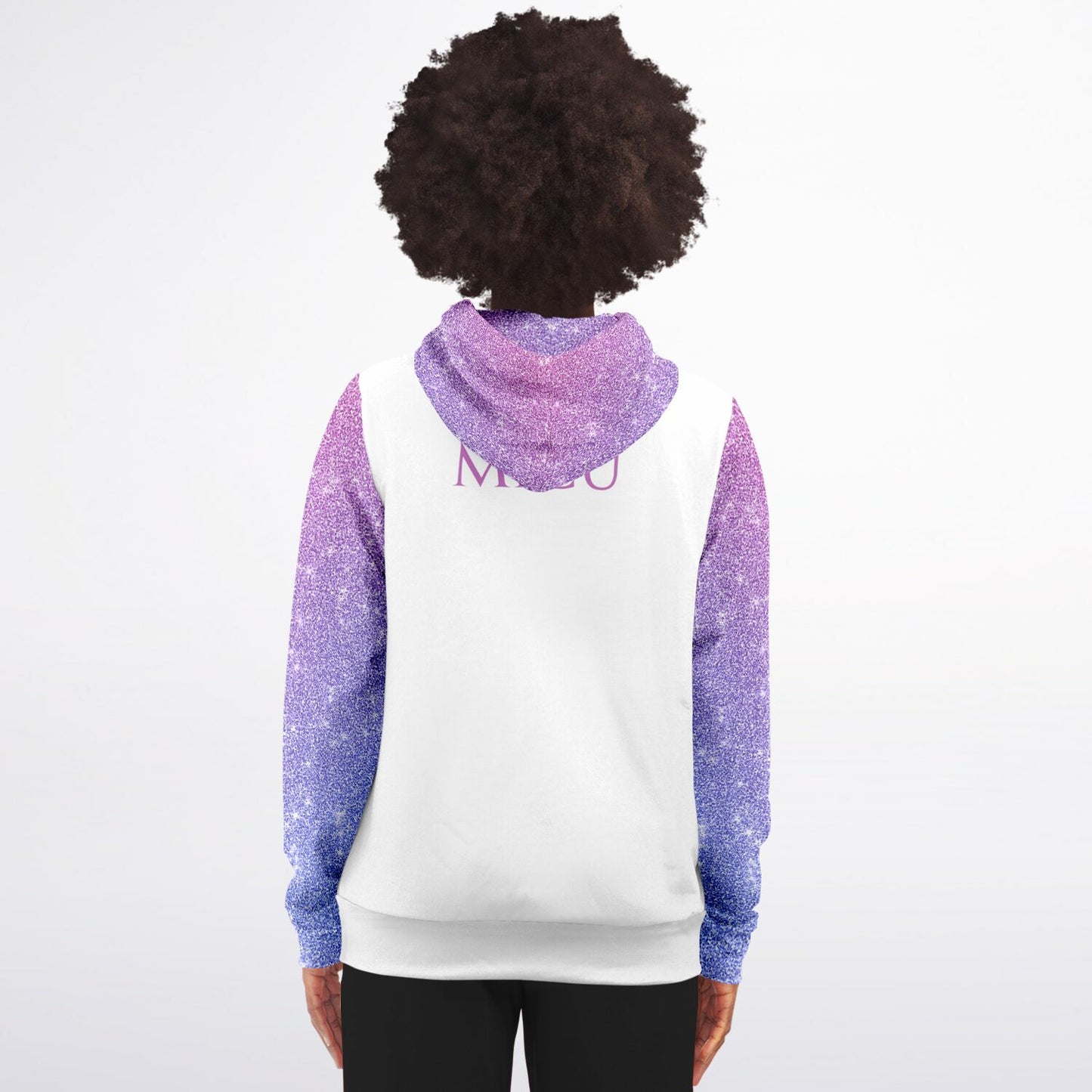 MICU, RN, Nurse Fashion Zip-Up Hoodie - White, purple and pink sleeves