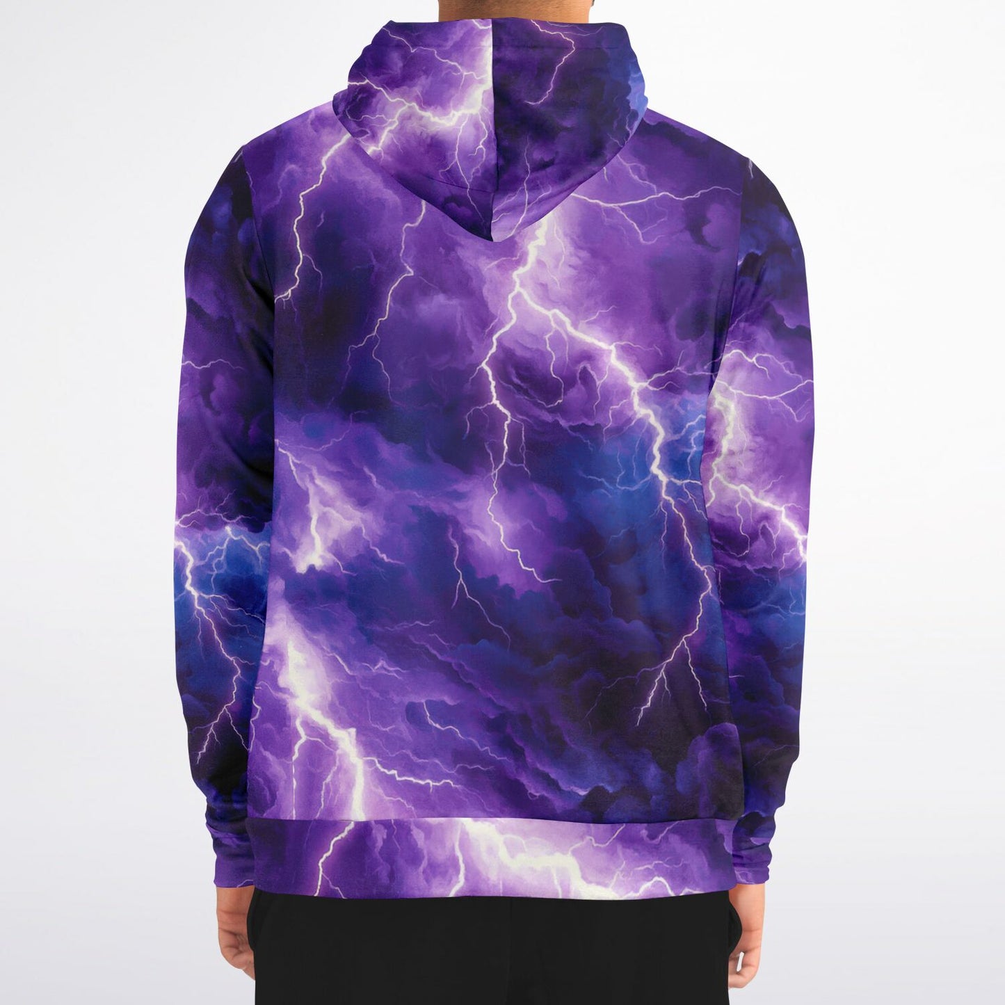 Purple Lightening Fashion Zip-Up Hoodie -