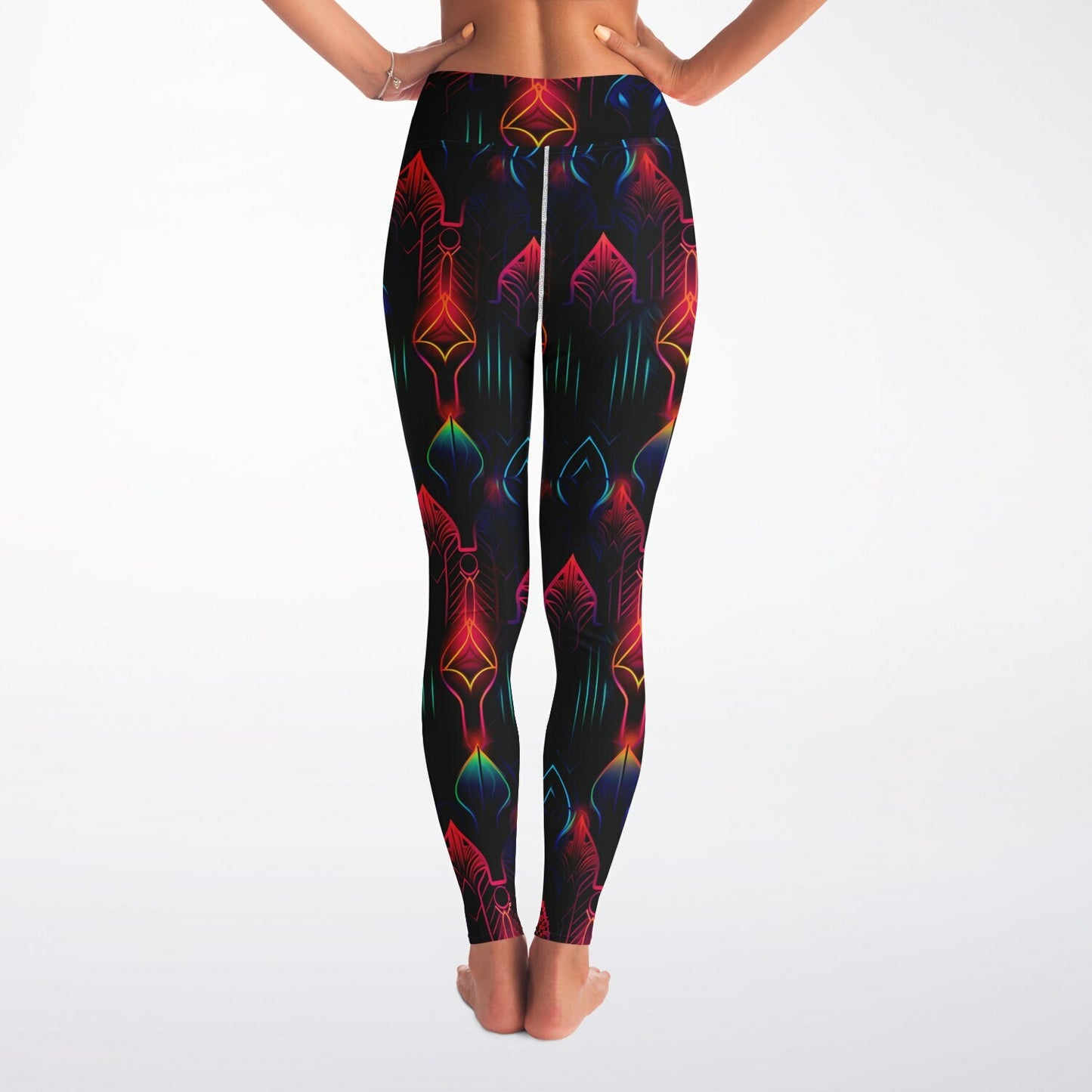 Neon Lights Yoga Leggings - AOP D2