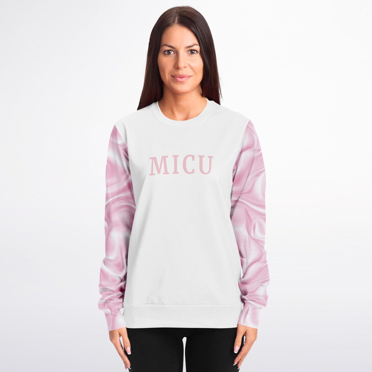 MICU RN Pink Silk Crew Sweatshirt - AOP