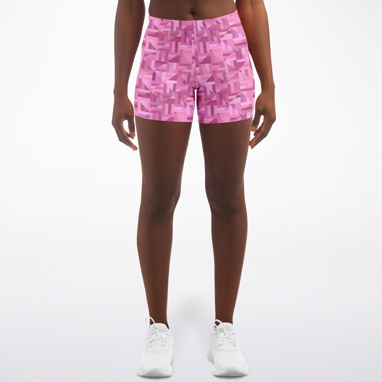 Pink geometric Legging Shorts - AOP