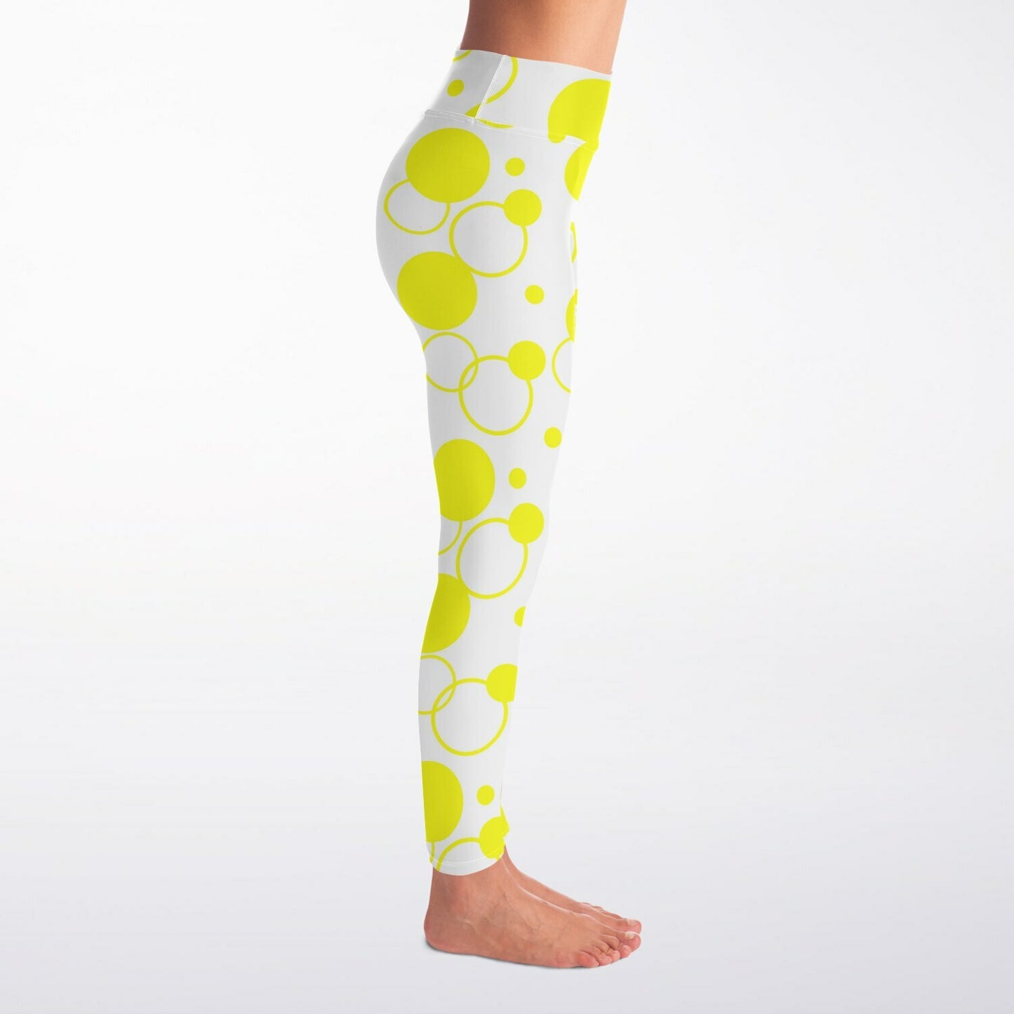 Yellow polka dots Yoga Leggings - AOP D1