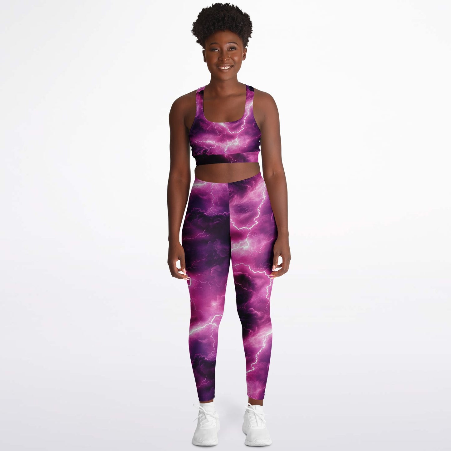 Pink Lightning Padded Sports Bra & Leggings -