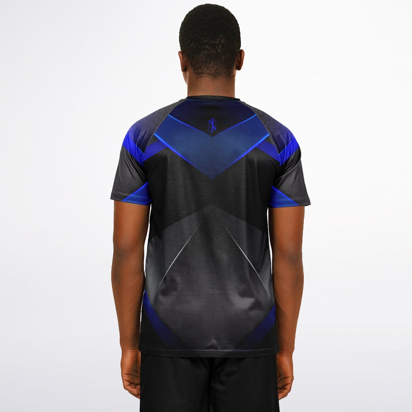 Black and Gray with Blue Men's Active Wear Jersey