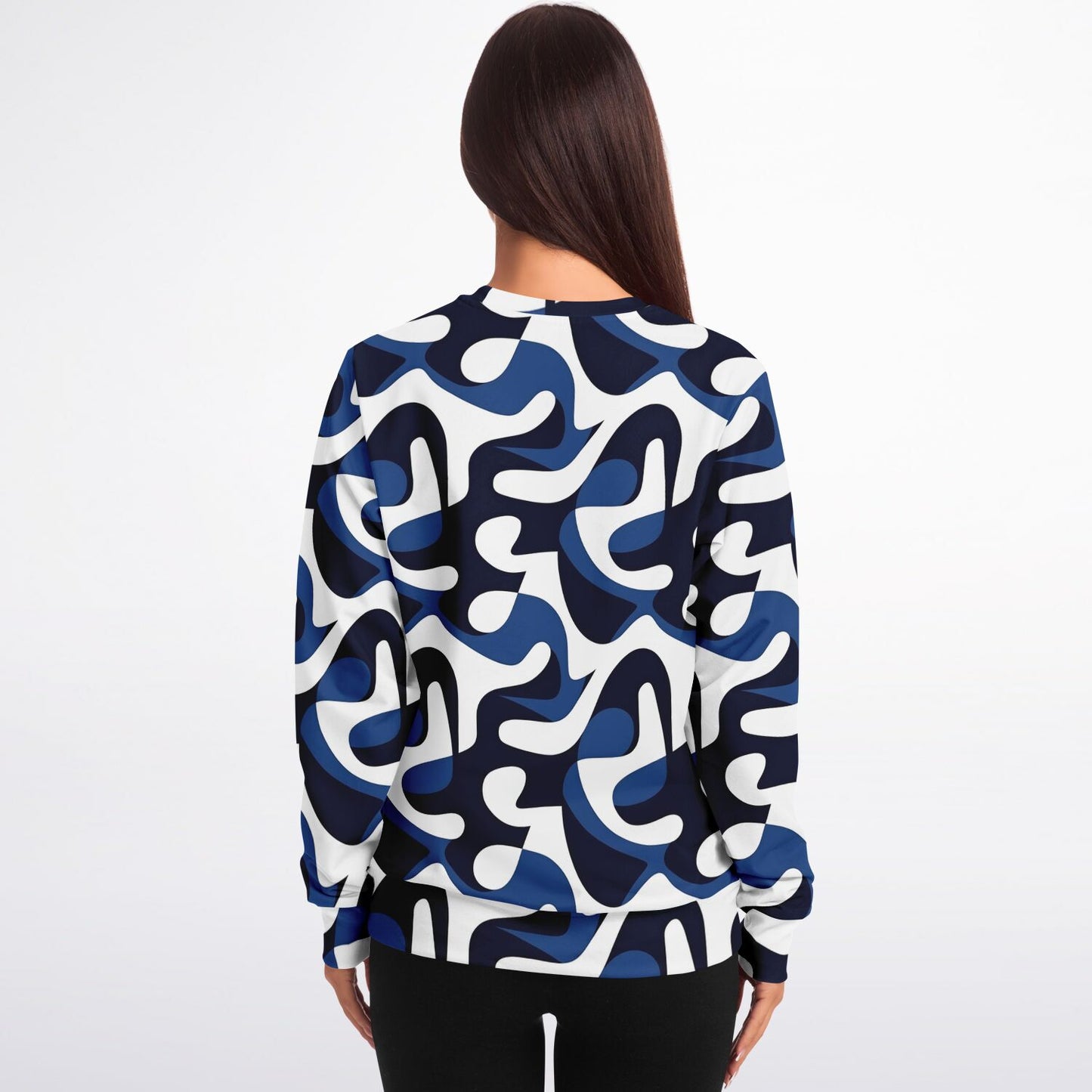 Blue and white Crew Sweatshirt - AOP