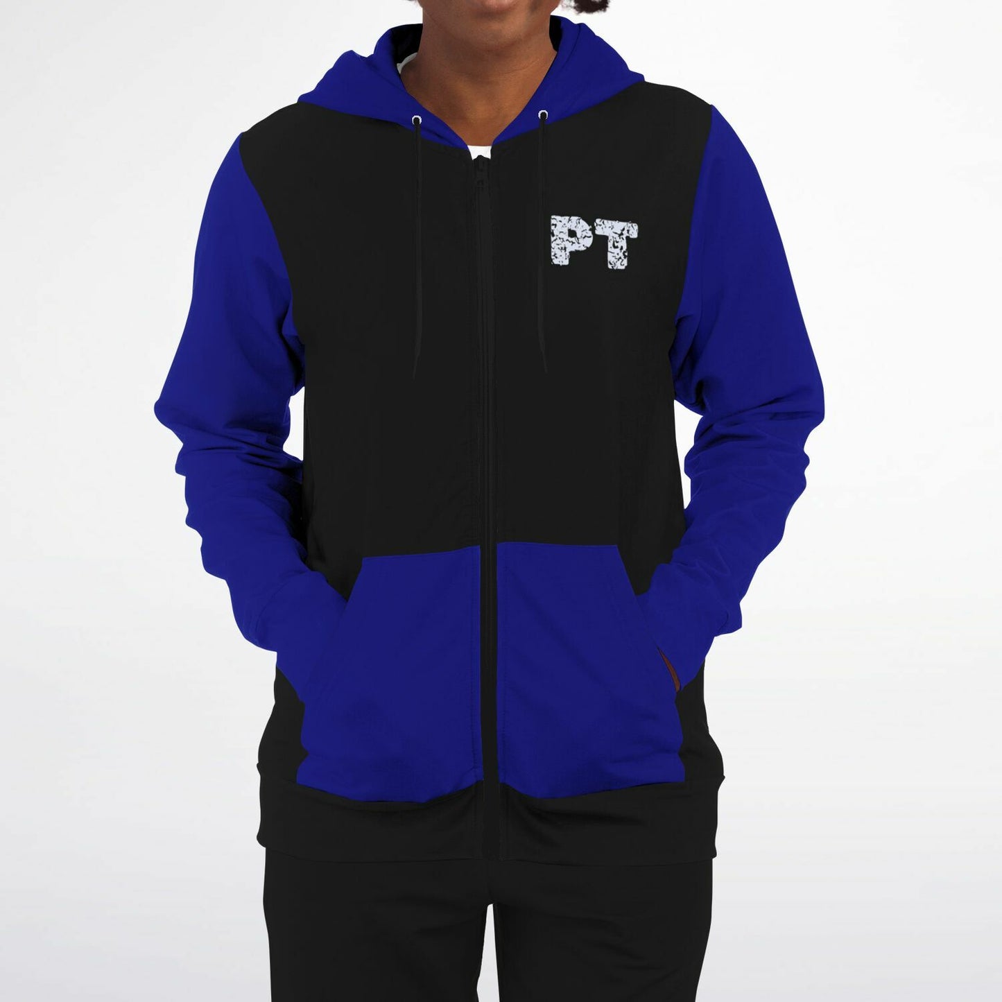 Physical Therapy US flag with Blue sleeves Fashion Zip-Up Hoodie -