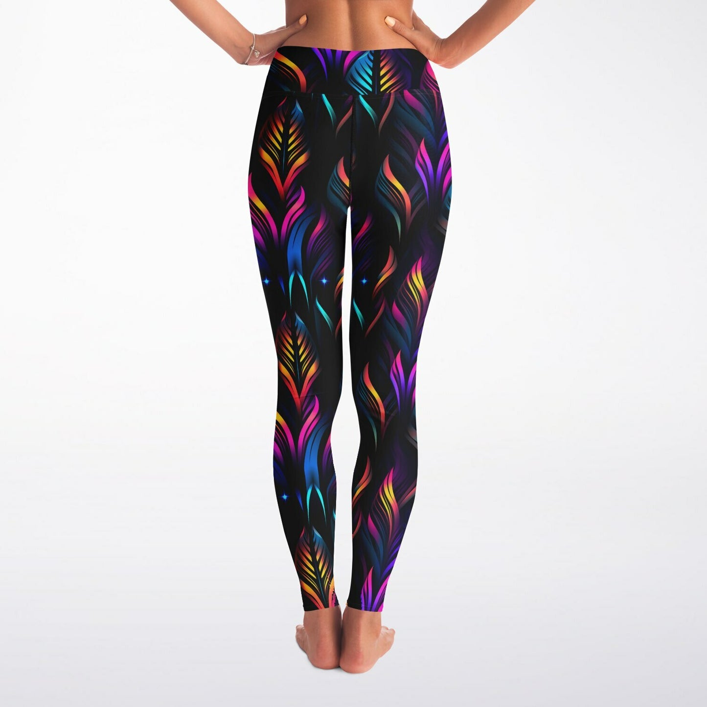 Neon Lights Yoga Leggings - AOP D1