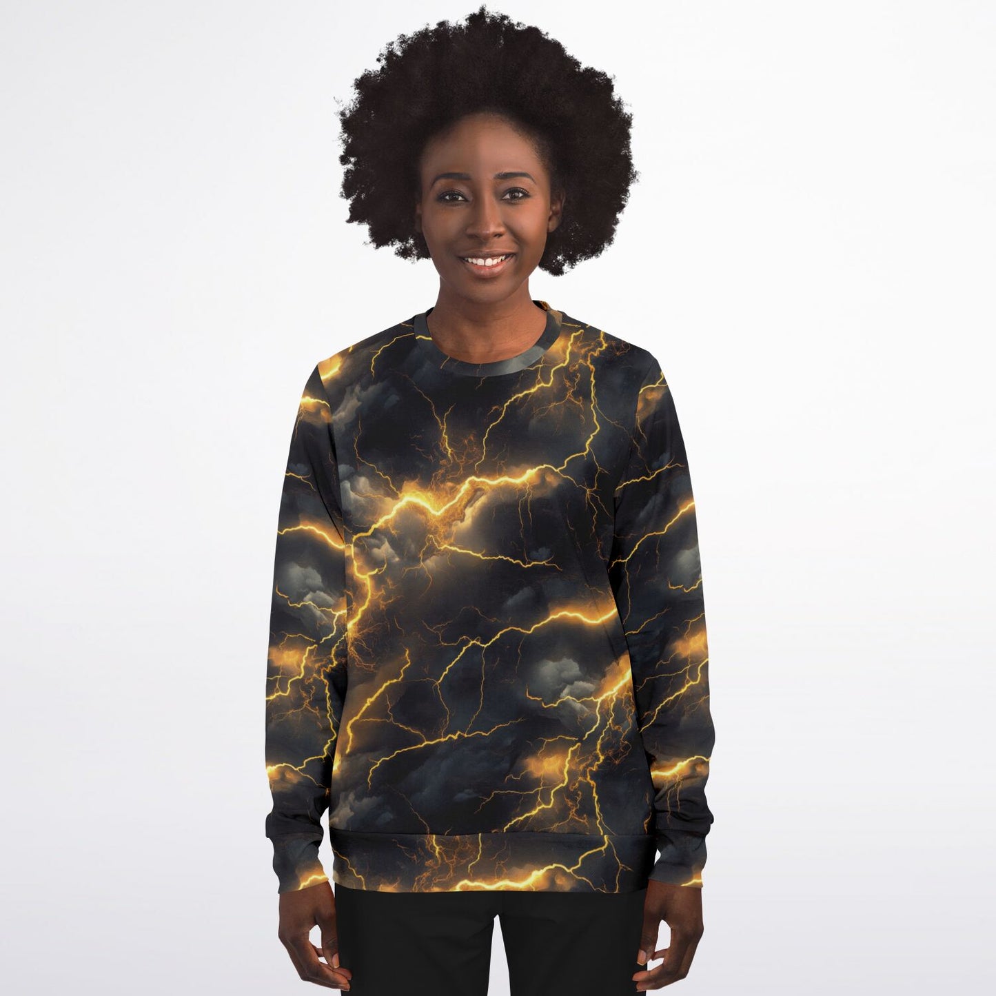 Gold Lightening Crew Sweatshirt -