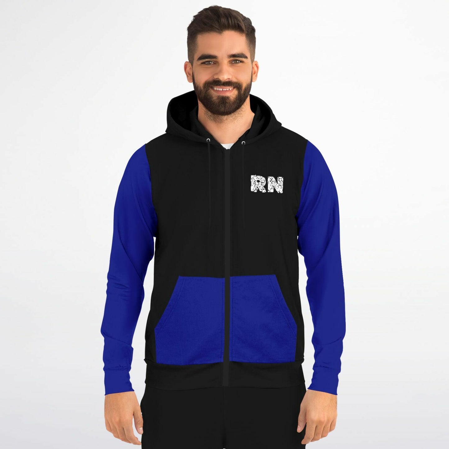 Emergency RN, US Flag, Fashion Zip-Up Hoodie