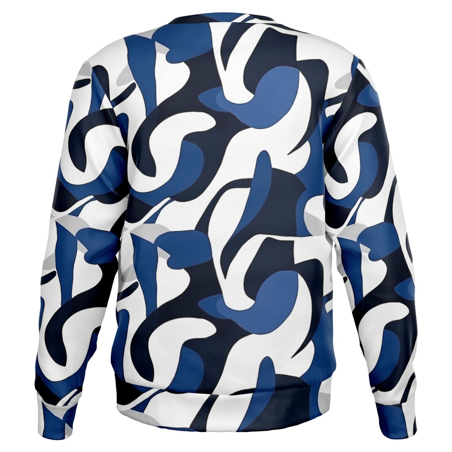 Blue with white and black crew Sweatshirt - AOP
