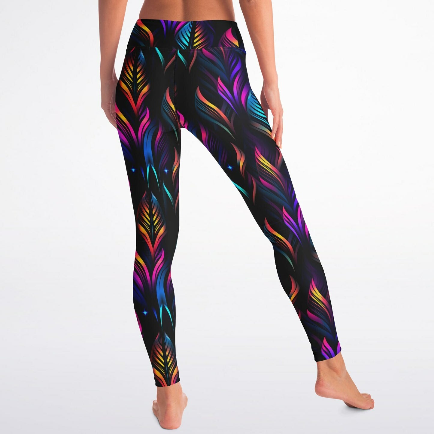 Neon Lights Yoga Leggings - AOP D1