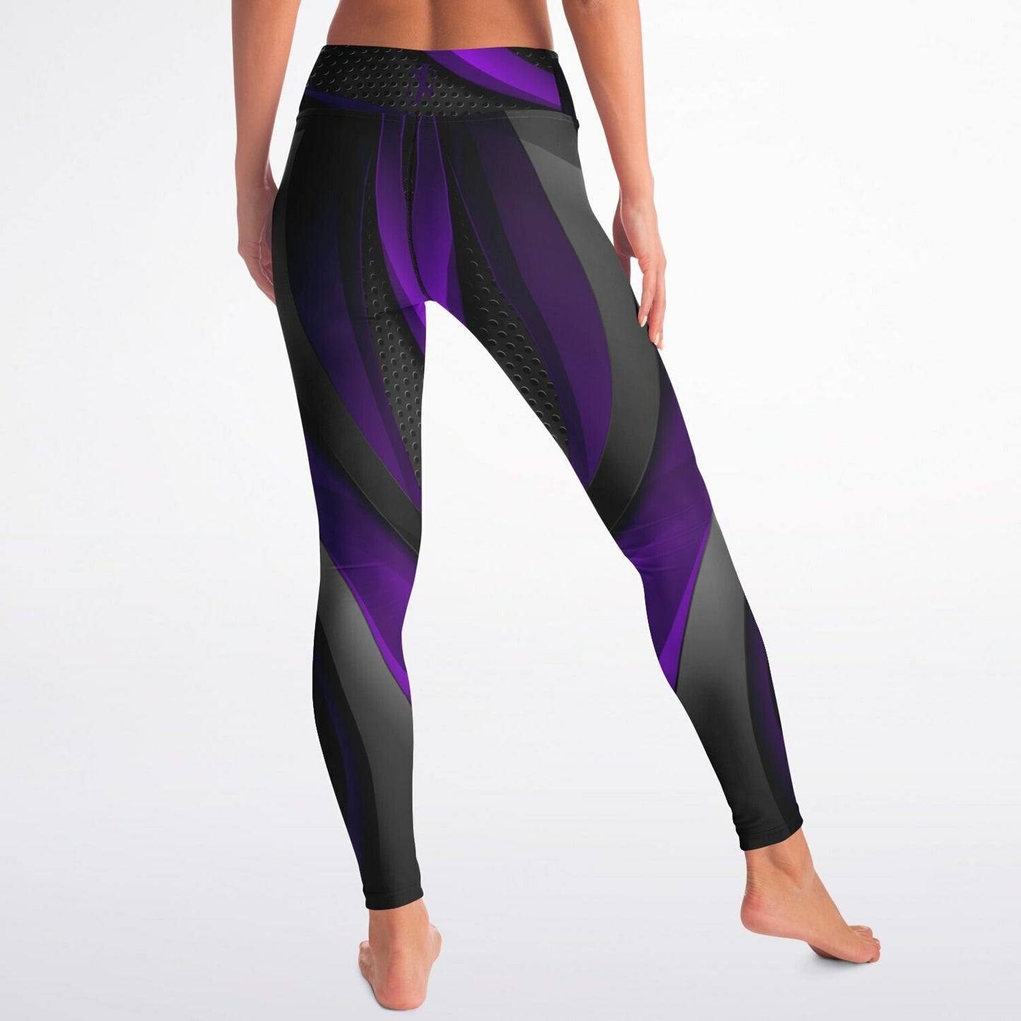 Dark gray with Purple Yoga Leggings