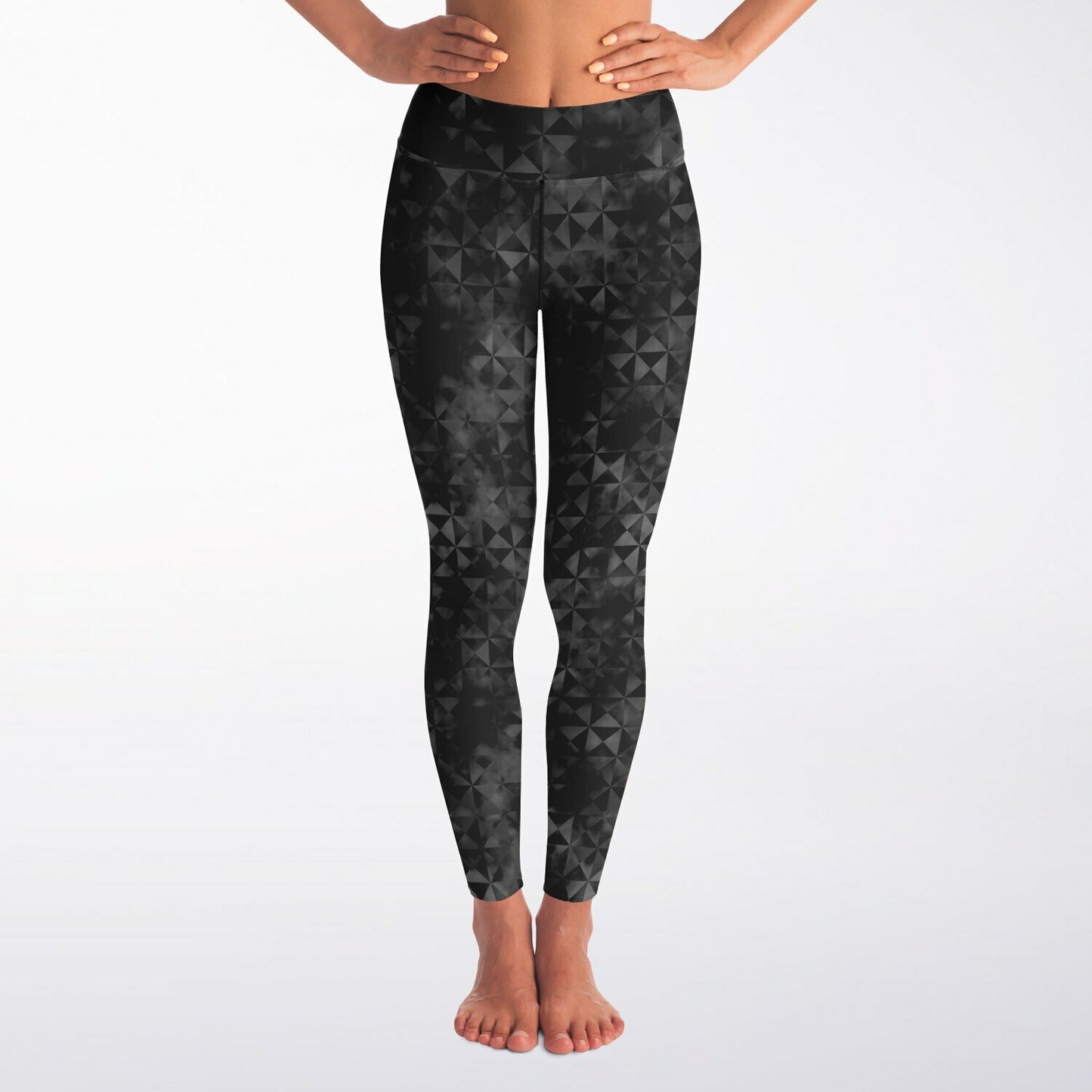 Black Triangle Noir Yoga Leggings - AOP