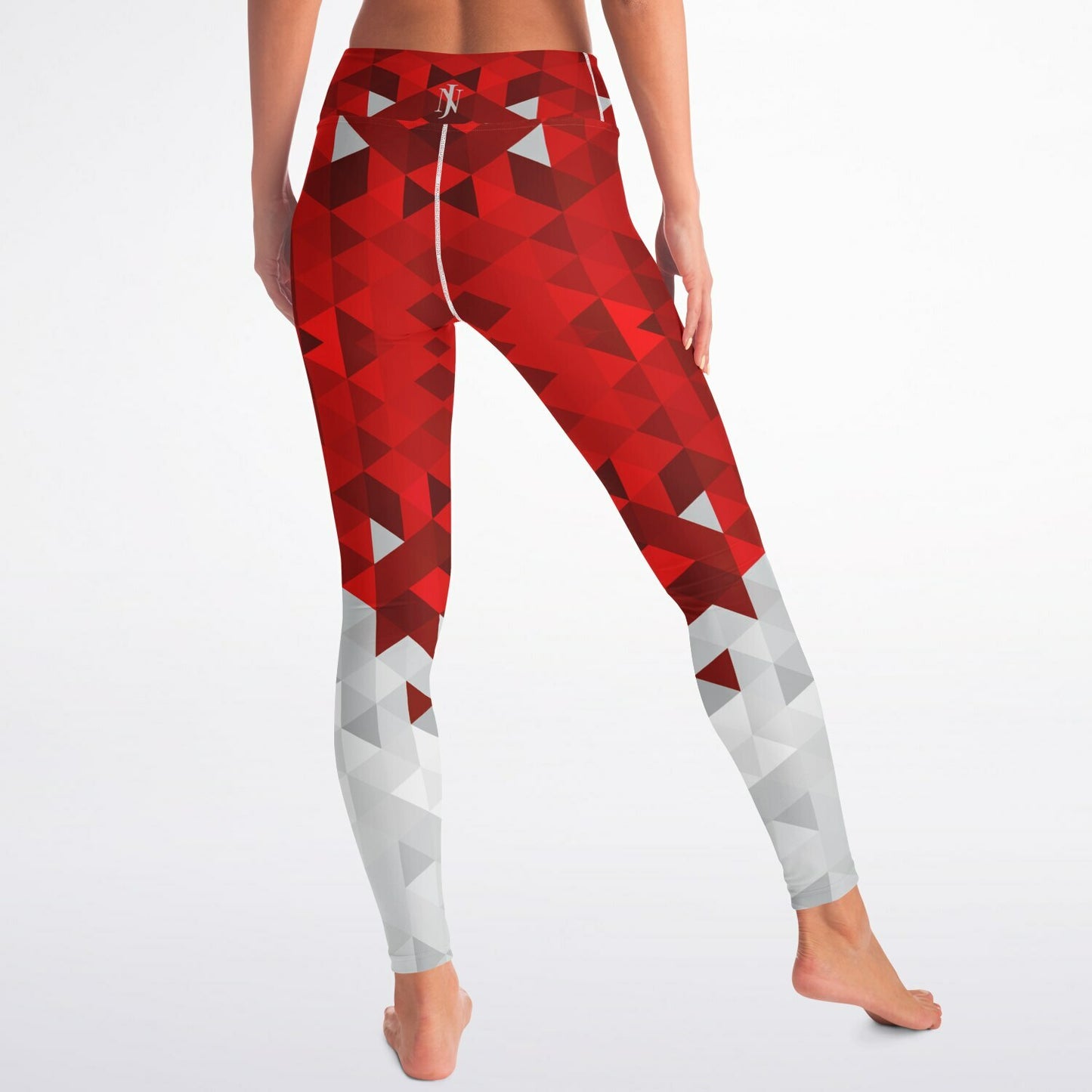 Red and White Diamon Yoga Leggings