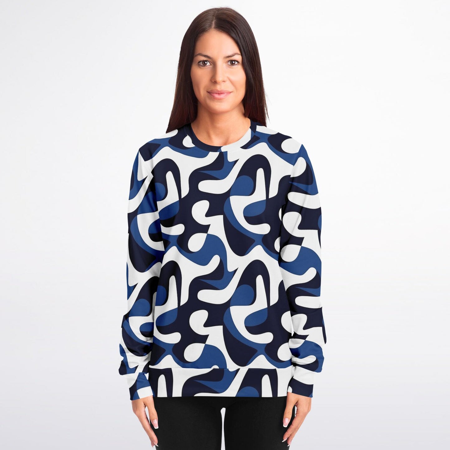 Blue and white Crew Sweatshirt - AOP