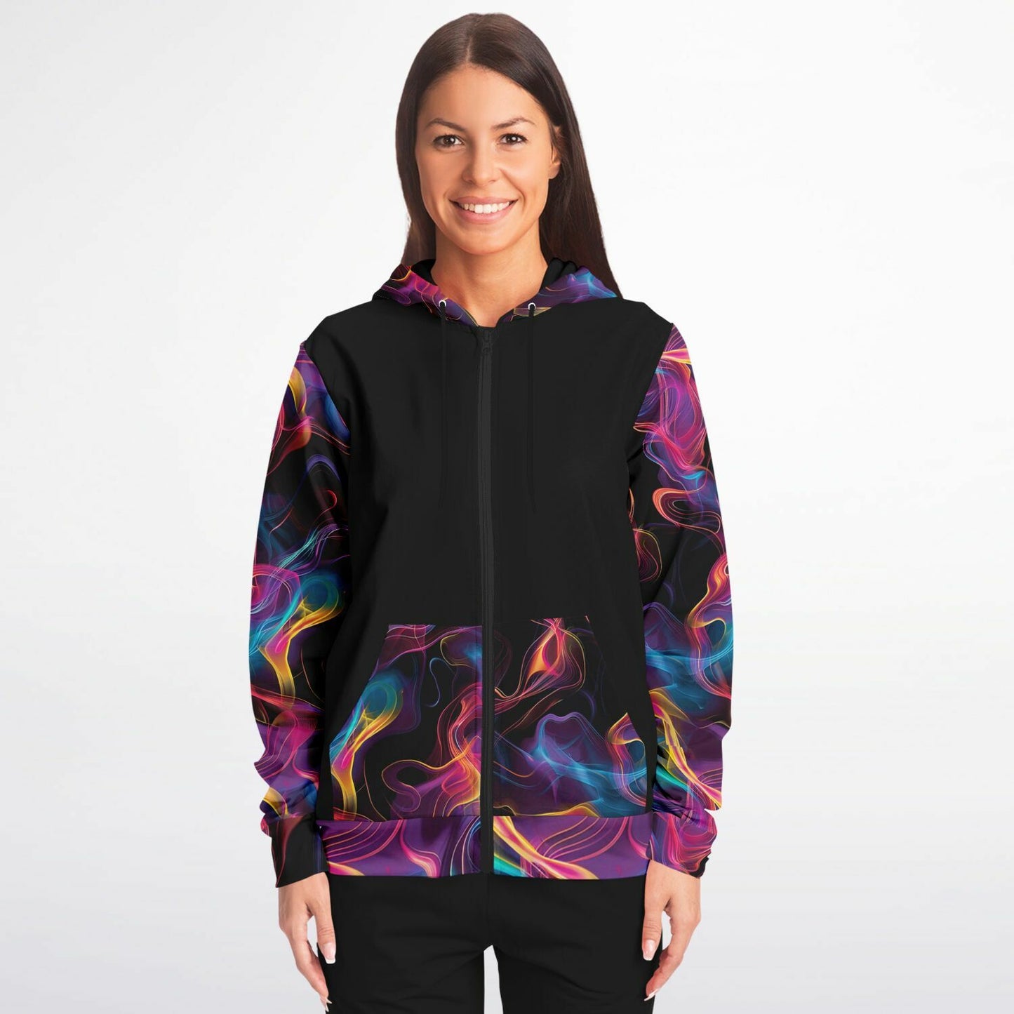 Neon Smoke 4 Fashion Zip-Up Hoodie -