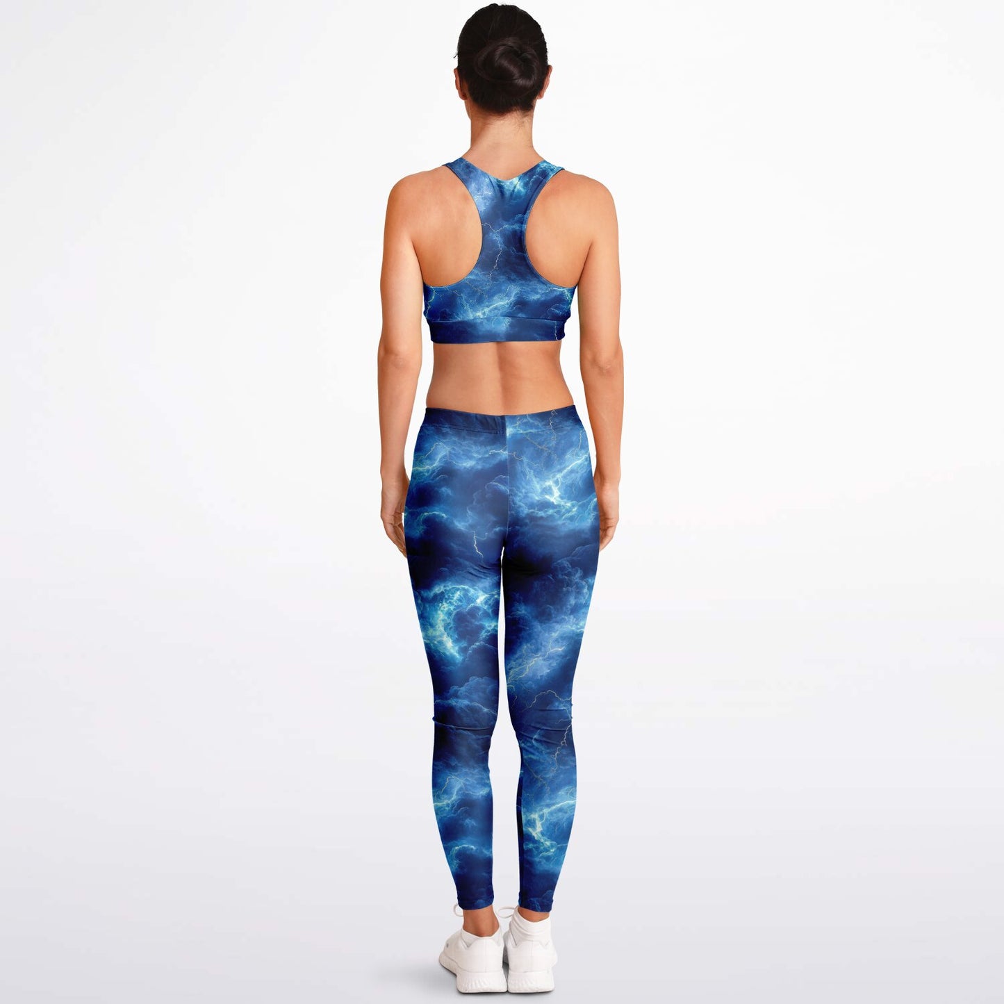 Blue Lightening Padded Sports Bra & Leggings -