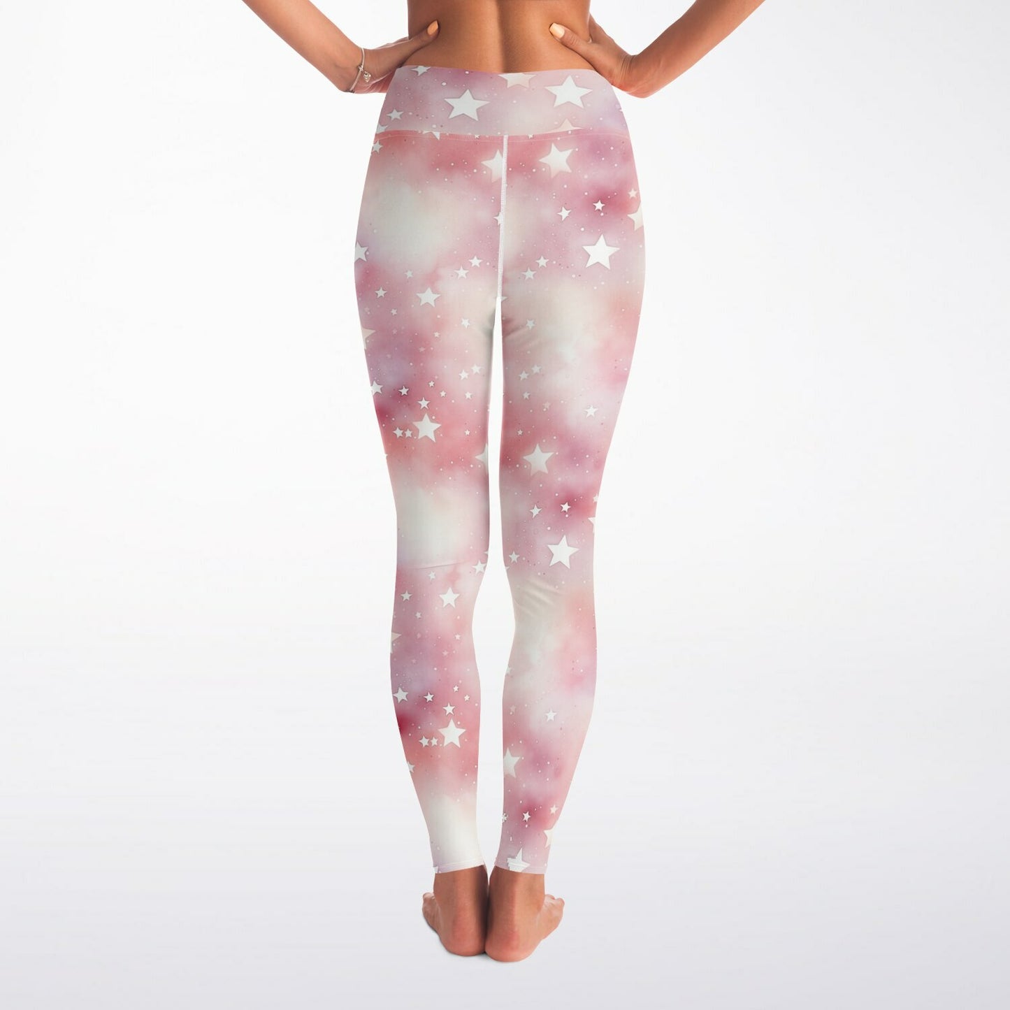 Pink Star Yoga Leggings - AOP